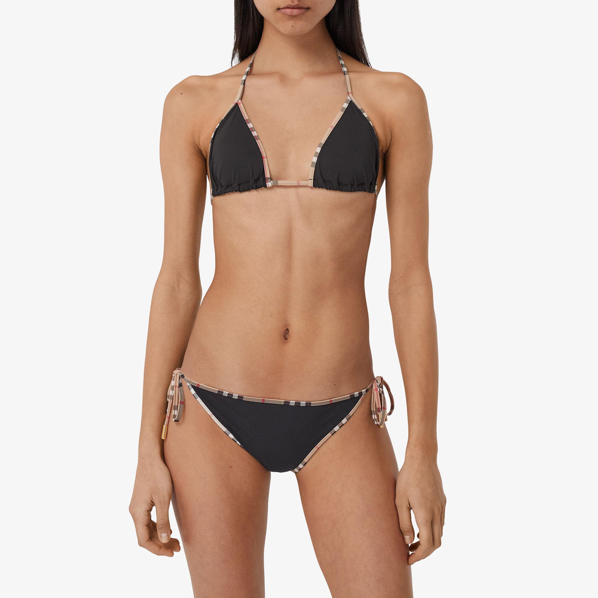 Burberry Check Trim Triangle Kadın Siyah Bikini Altı