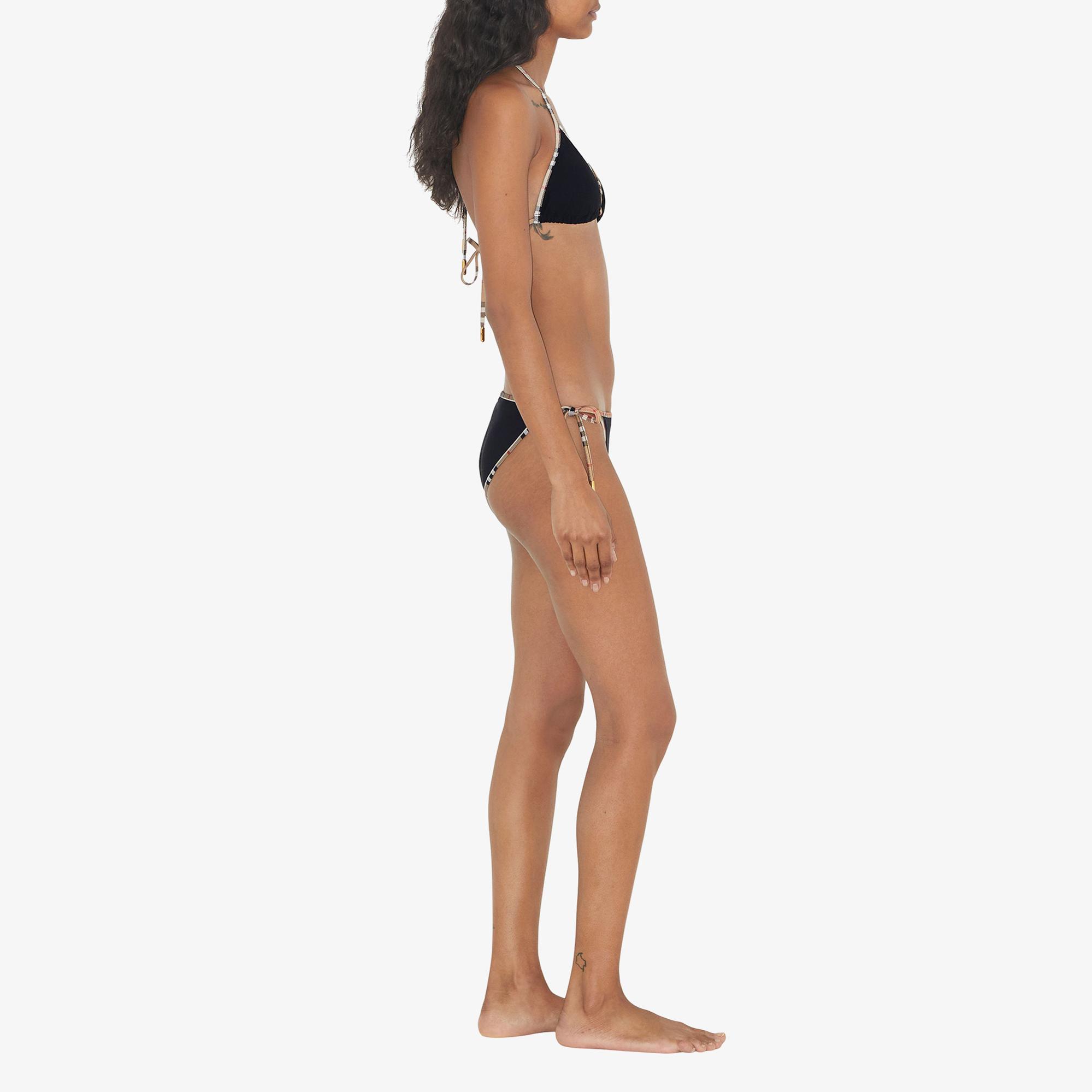 Burberry Check Trim Triangle Kadın Siyah Bikini Altı