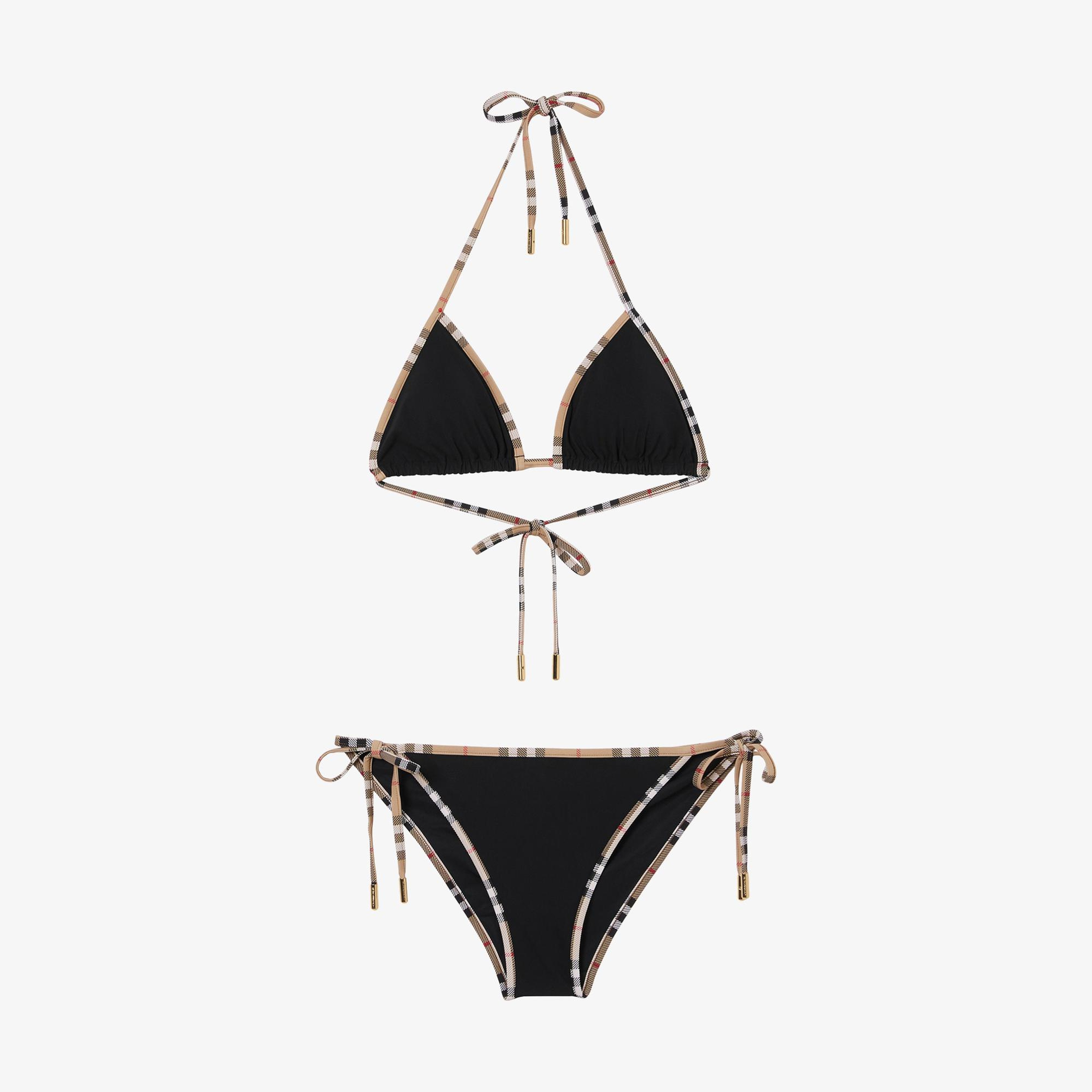Burberry Check Trim Triangle Kadın Siyah Bikini Altı