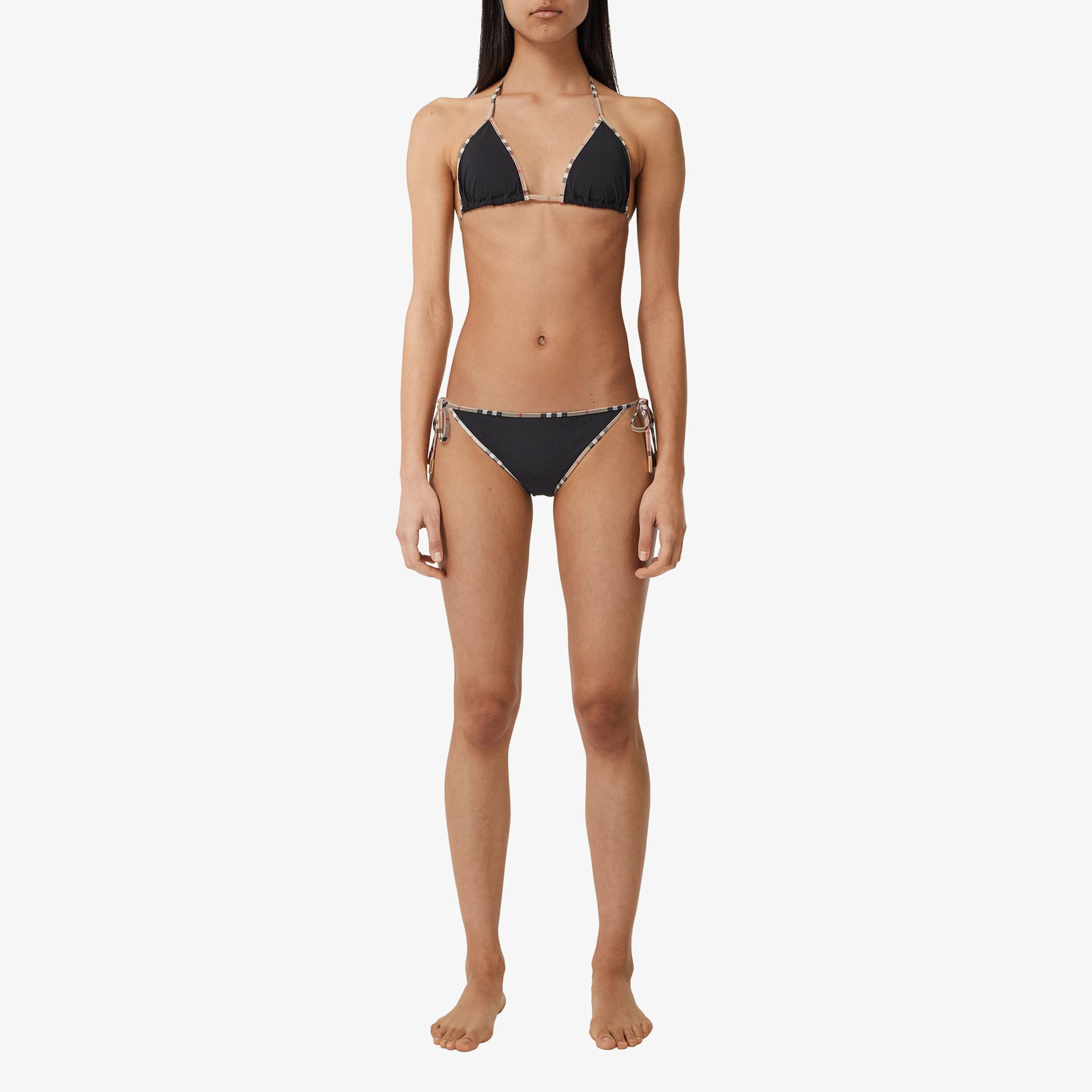 Burberry Check Trim Triangle Kadın Siyah Bikini Altı