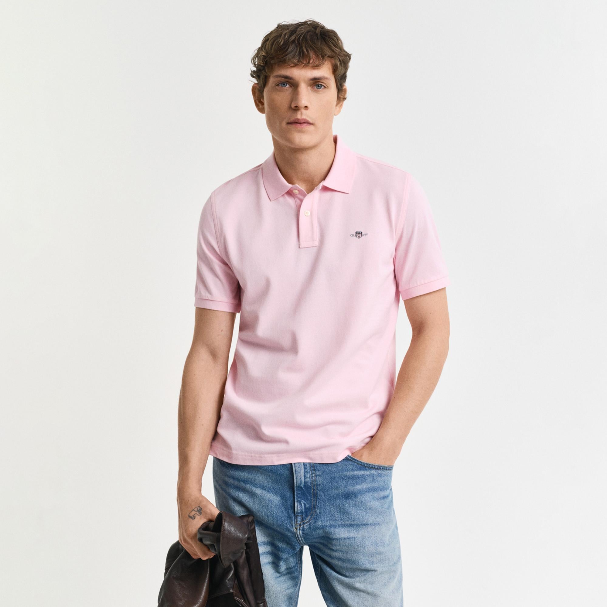 GANT Erkek Pembe Regular Fit Polo