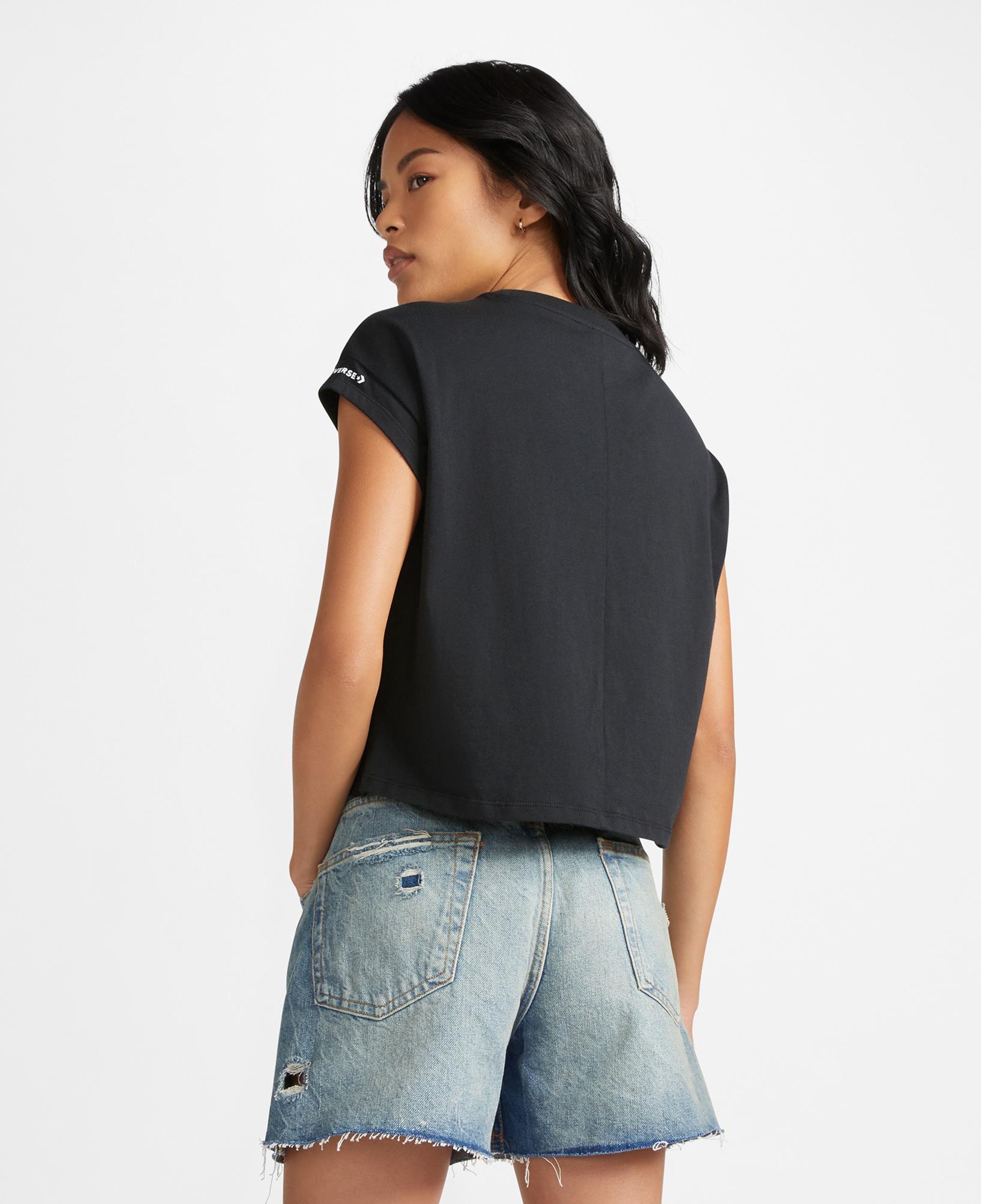 Converse Star Chevron Twist Cropped Kadın Siyah T-Shirt