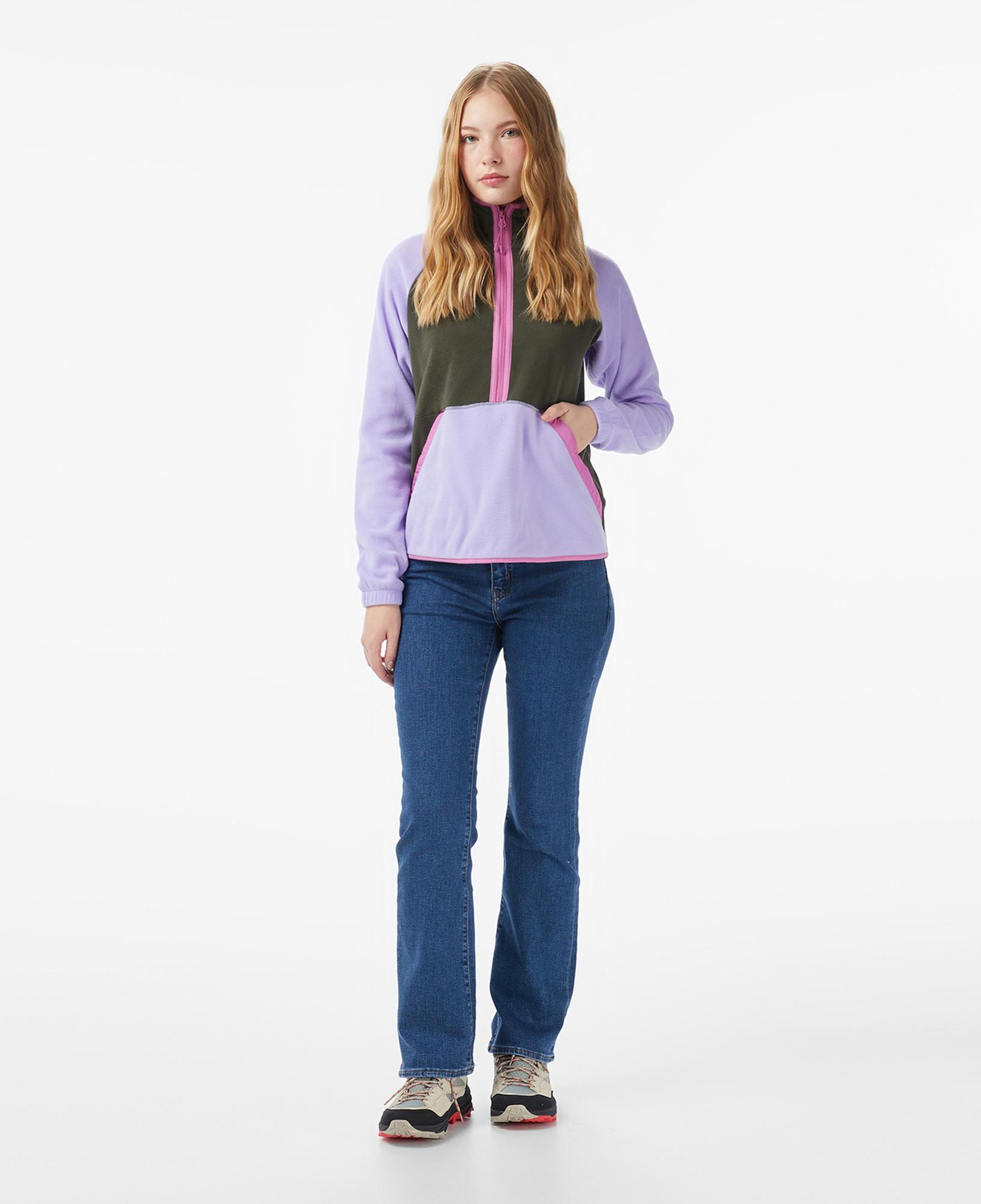 Helly Hansen W Rig 1/2 Zip Polar Kadın Mor Sweatshirt