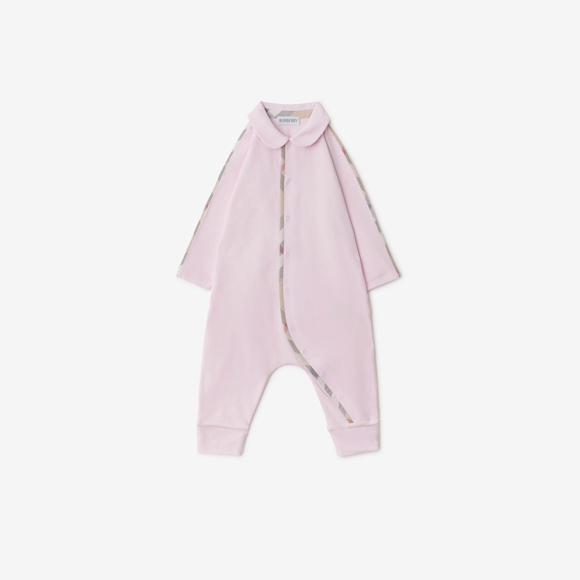 Burberry Hamilton Stretch Cotton Three-Piece Çocuk Pembe Bebek Takımı
