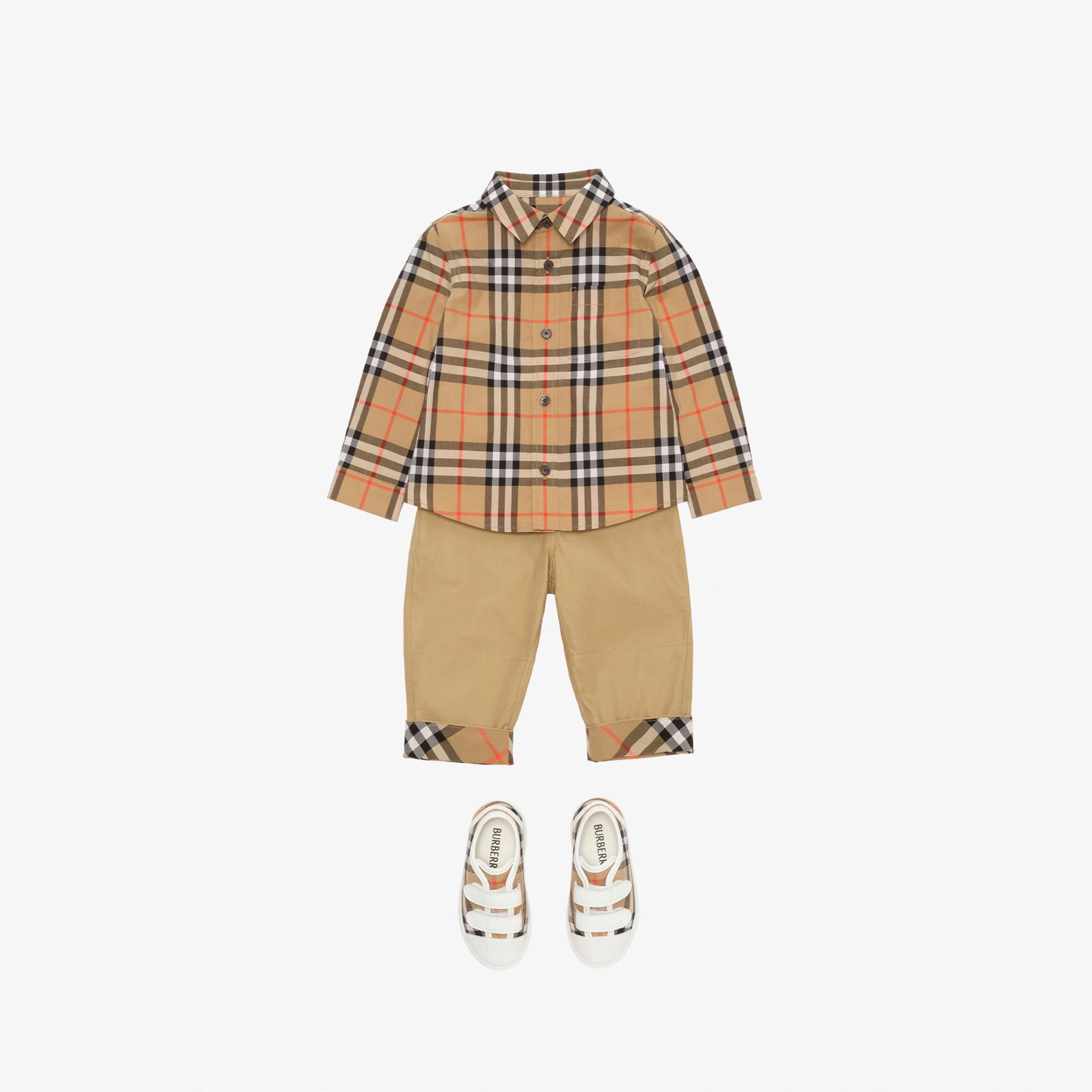 Burberry Owen Check Çocuk Bej Gömlek