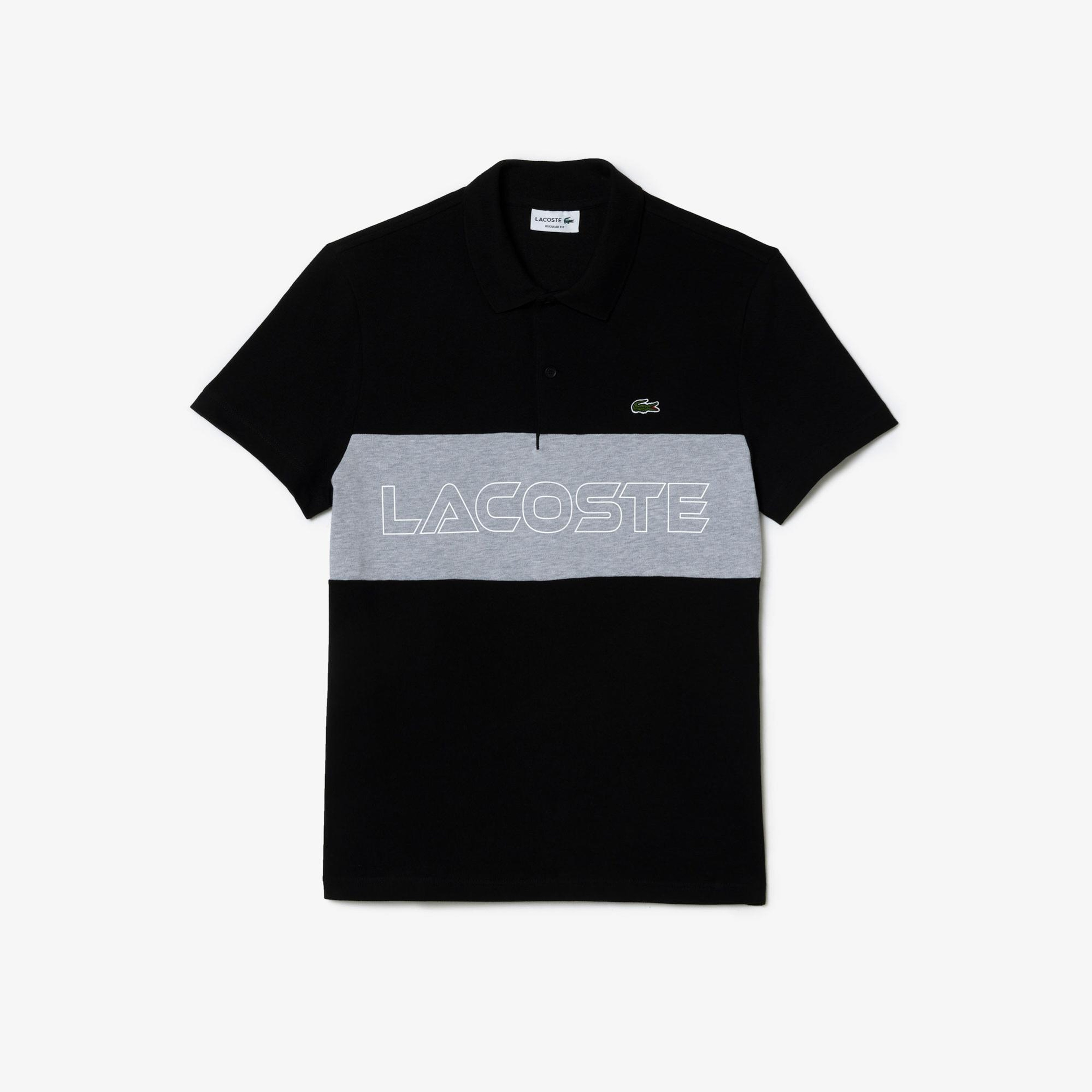 Lacoste Erkek Regular Fit Renk Bloklu Siyah Polo