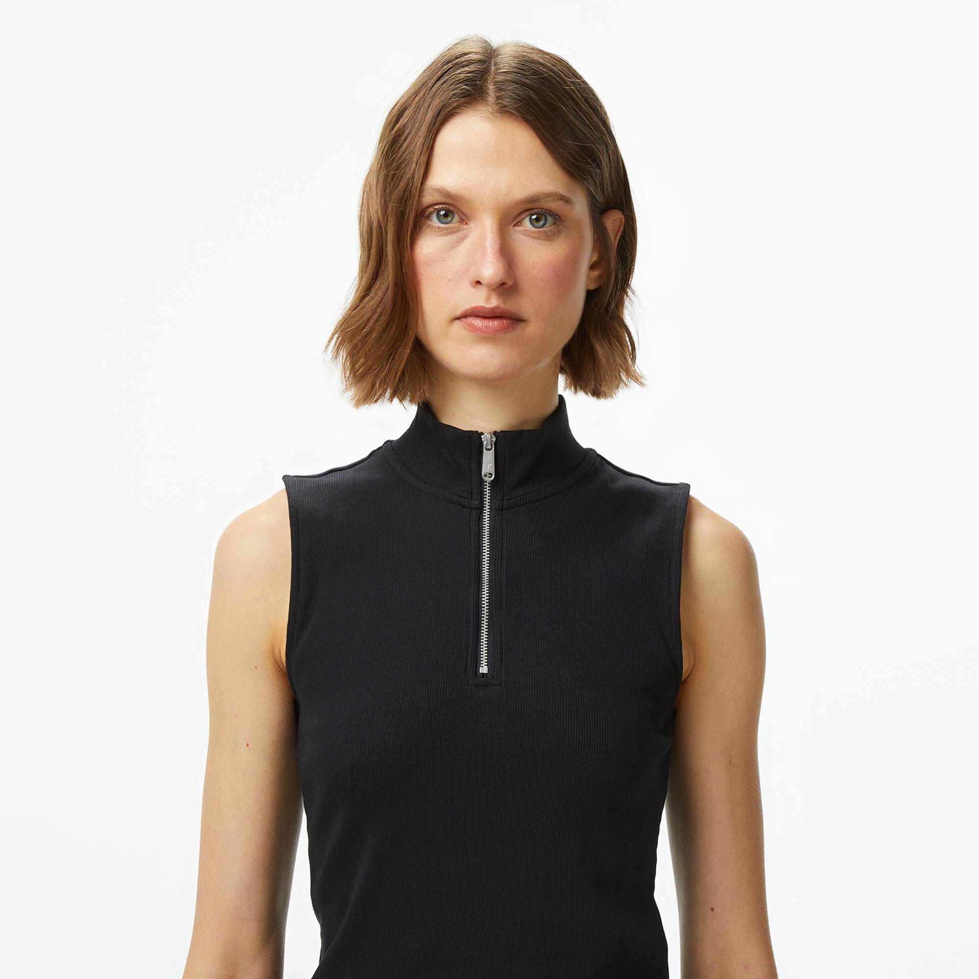 Calvin Klein Woven Label Kadın Siyah T-Shirt