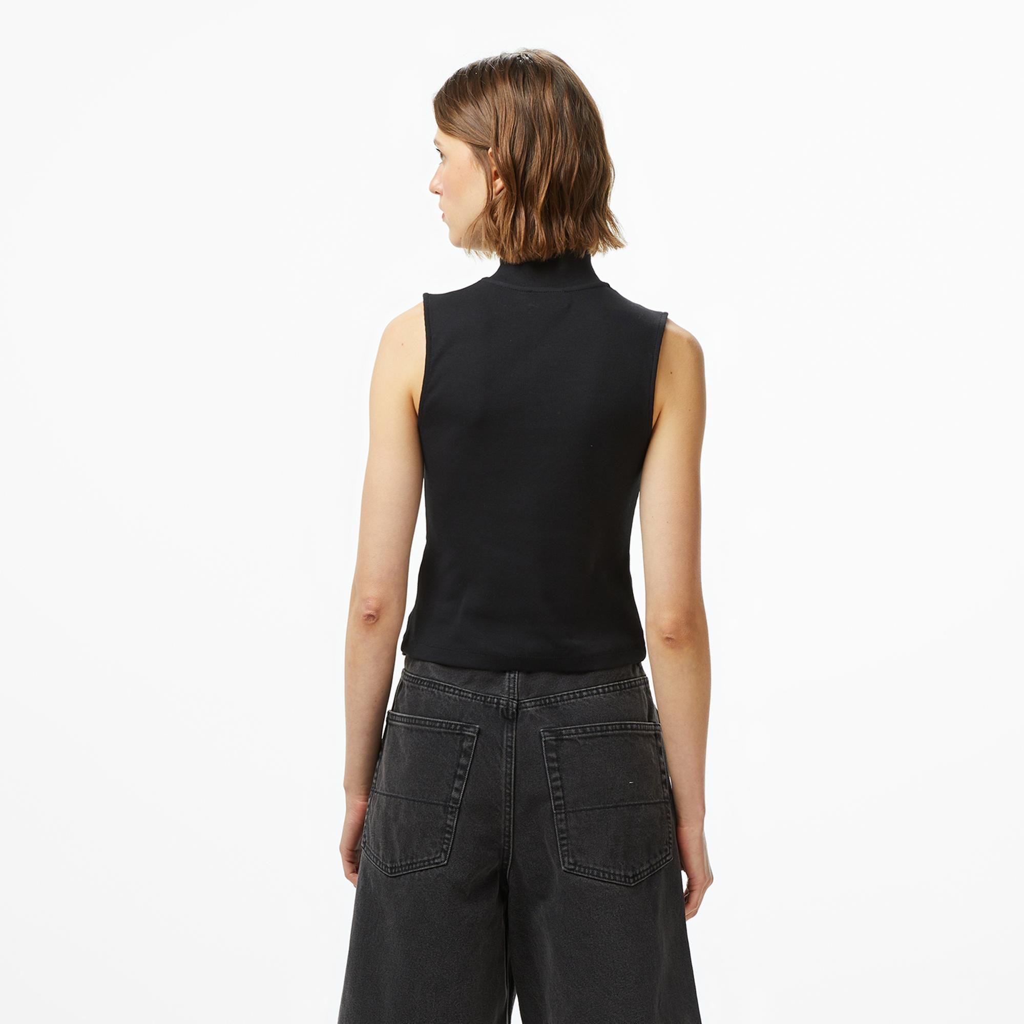 Calvin Klein Woven Label Kadın Siyah T-Shirt