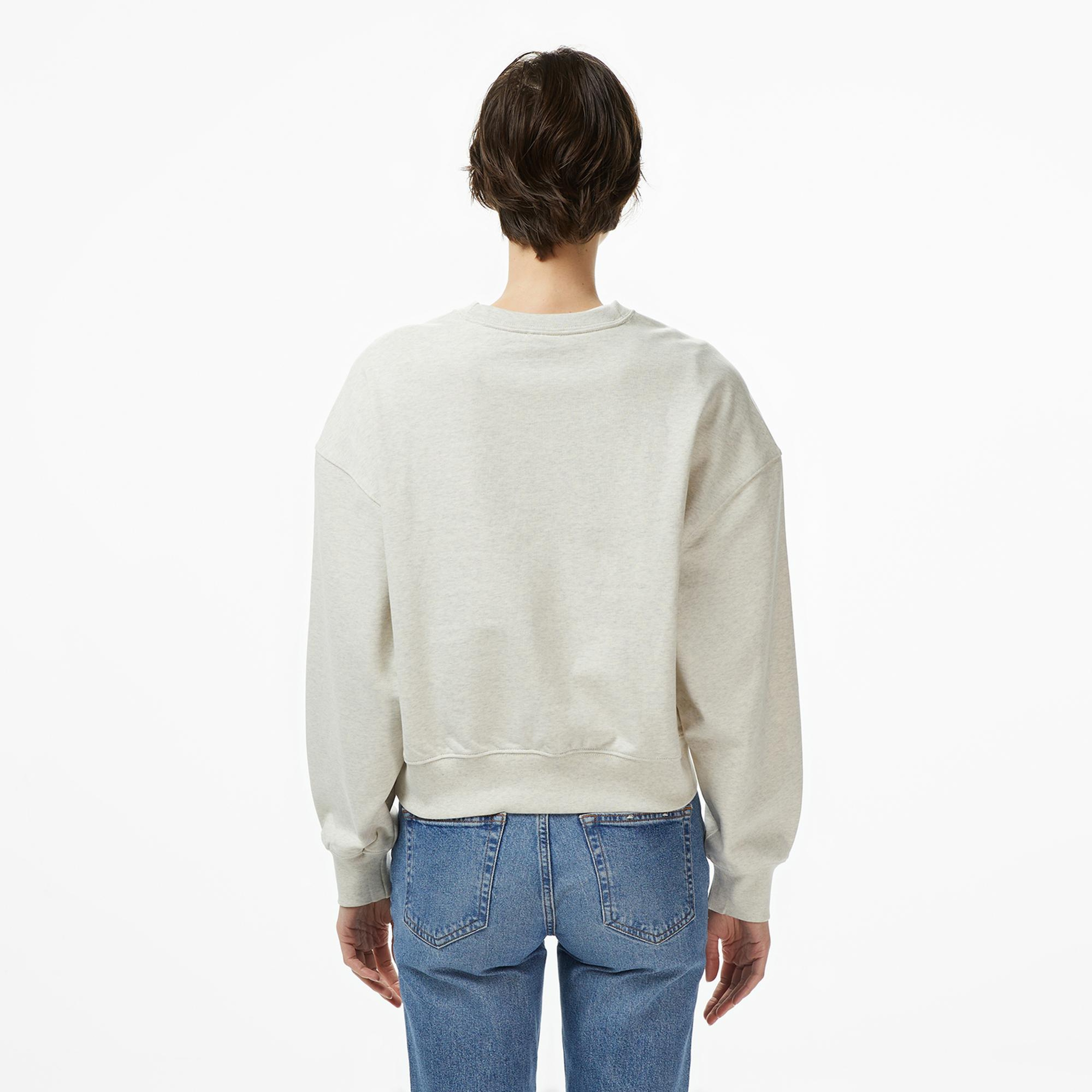 Calvin Klein Logo French Terry Kadın Bej Sweatshirt