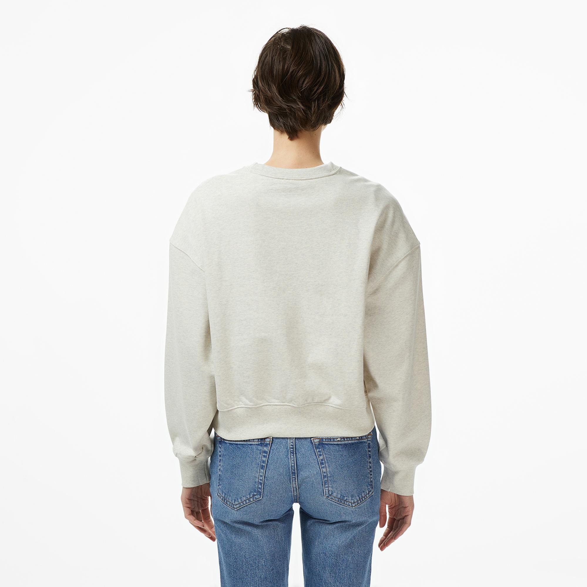 Calvin Klein Logo French Terry Kadın Bej Sweatshirt