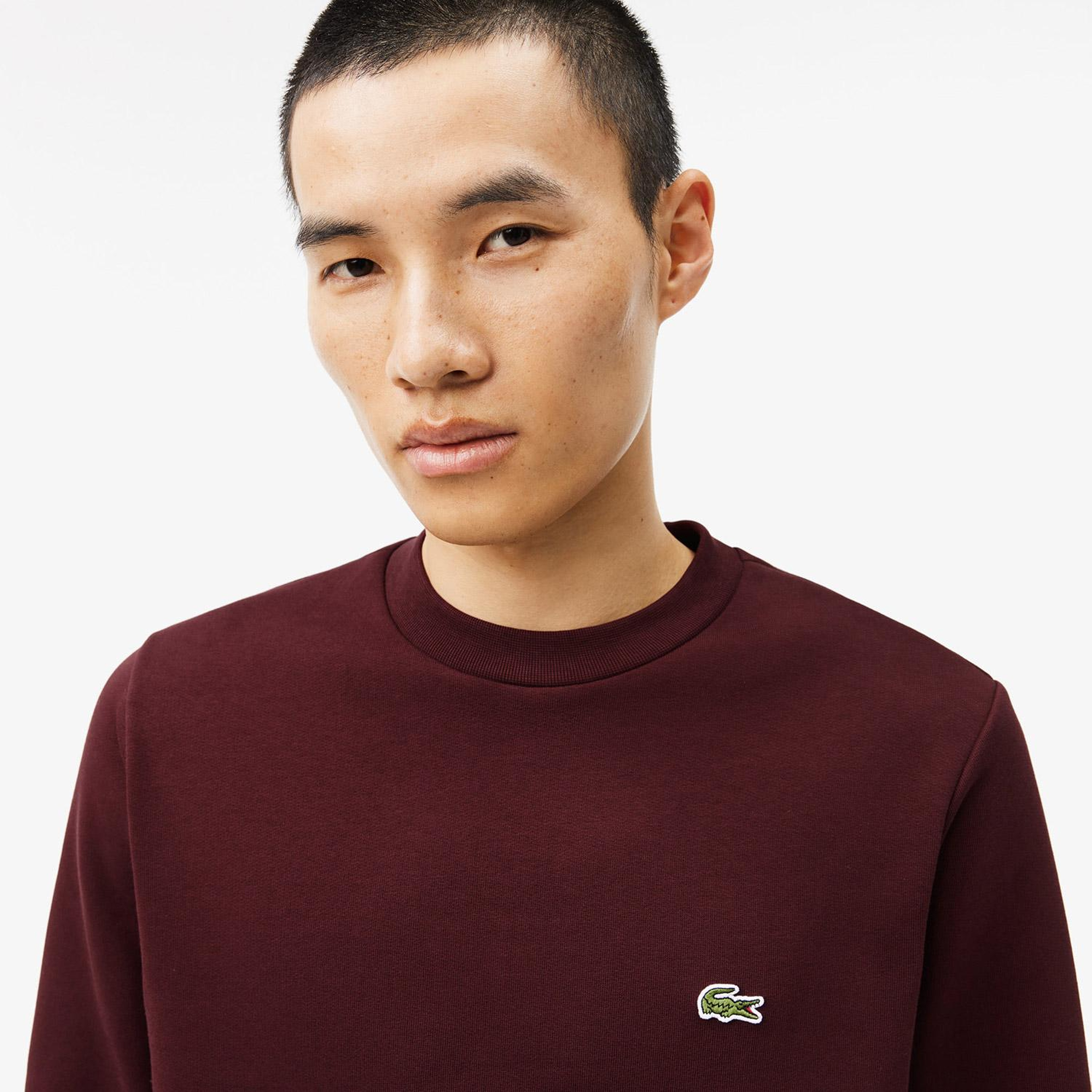 Lacoste Erkek Classic Fit Bisiklet Yaka Bordo Sweatshirt