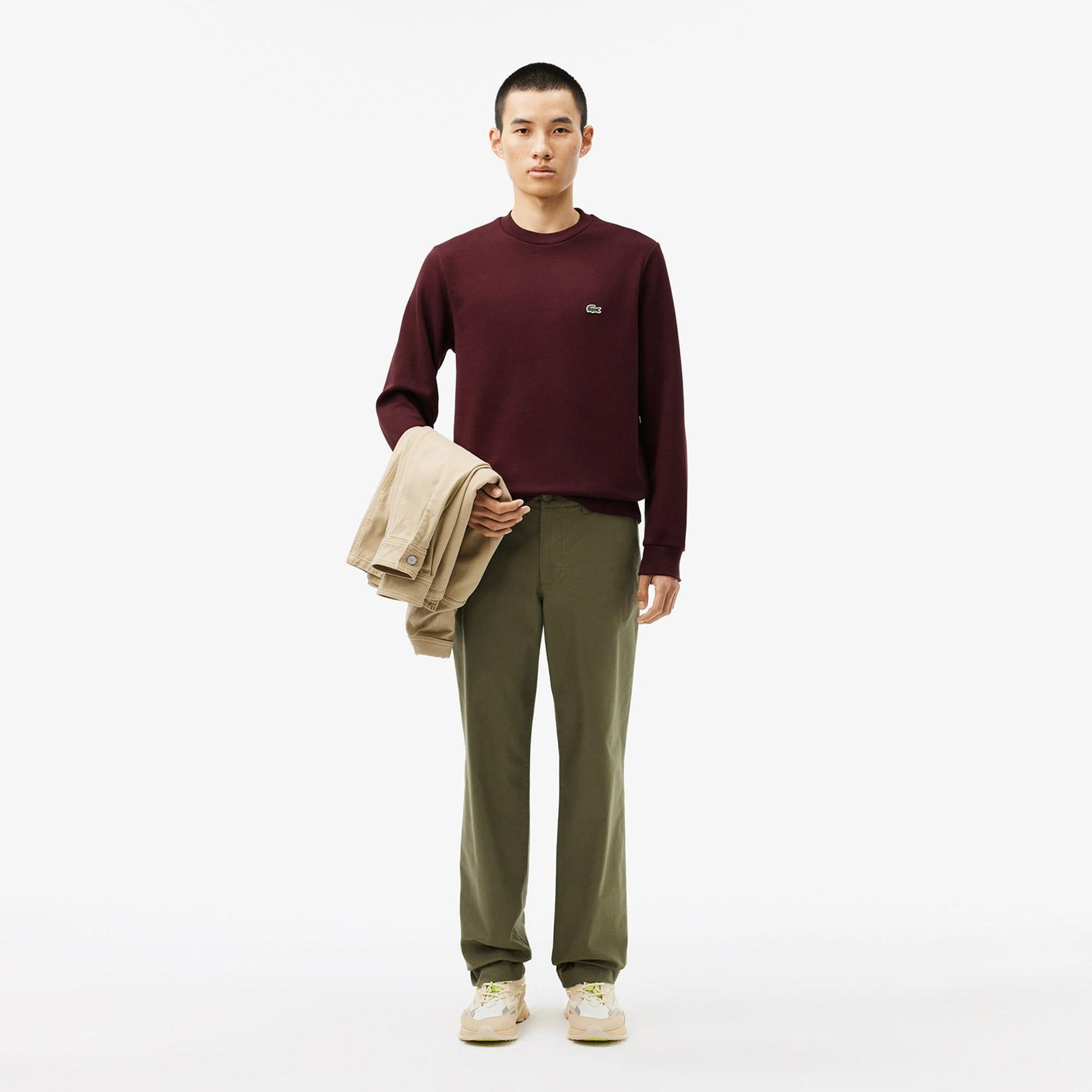 Lacoste Erkek Classic Fit Bisiklet Yaka Bordo Sweatshirt