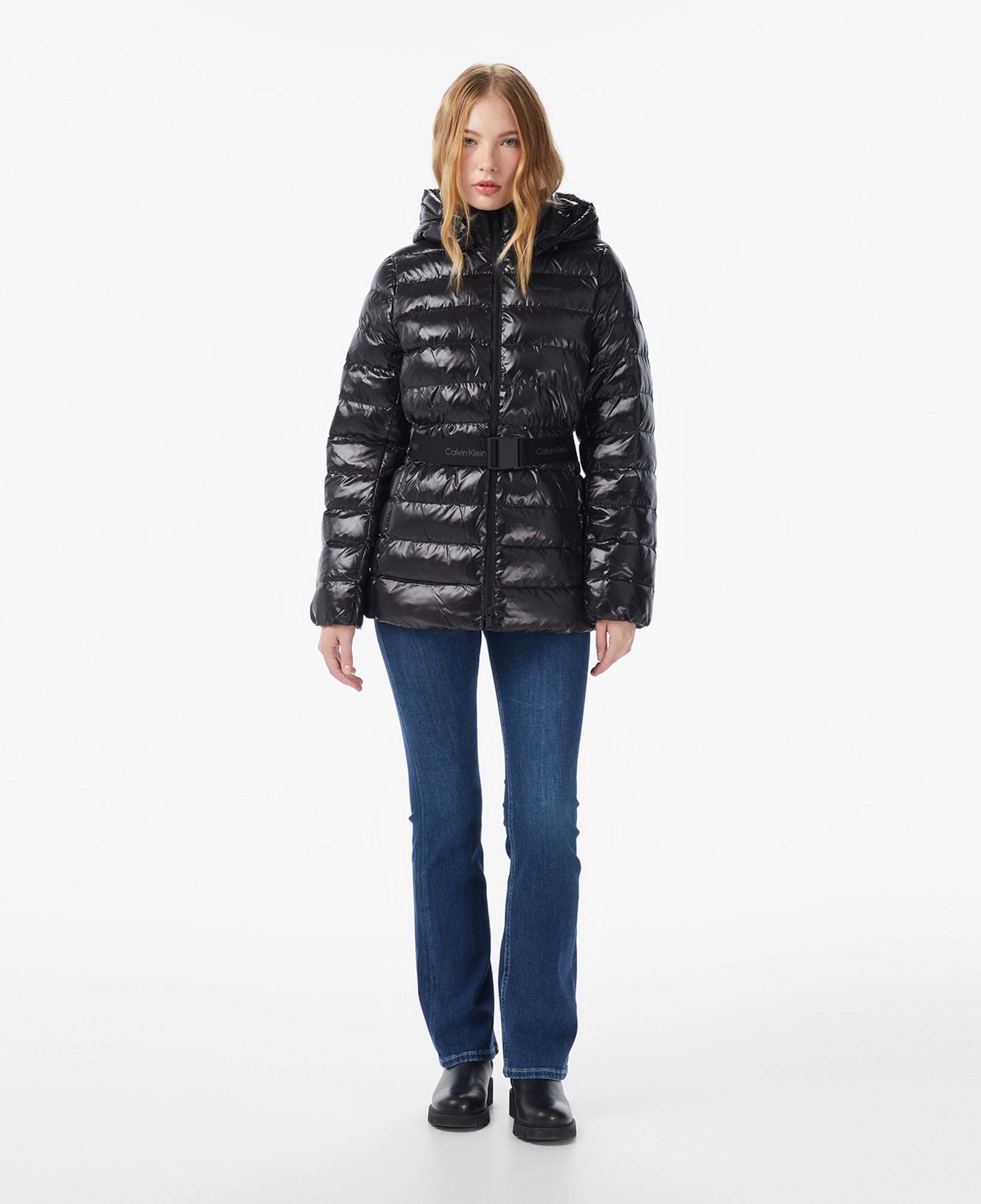 Calvin Klein Belted Lightweight Puffer Kadın Siyah Mont