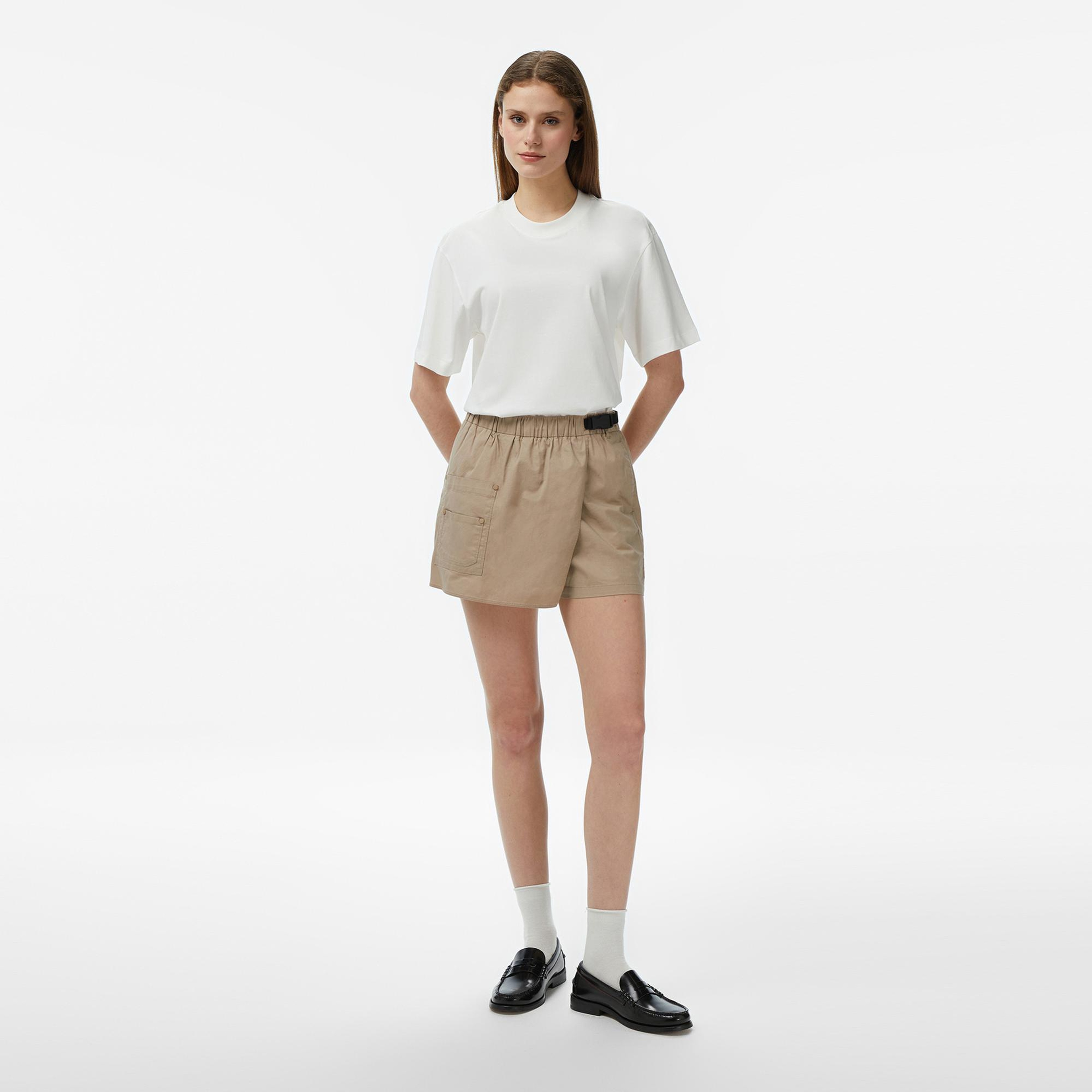 FashFed Basic Unisex Krem Rengi T-Shirt