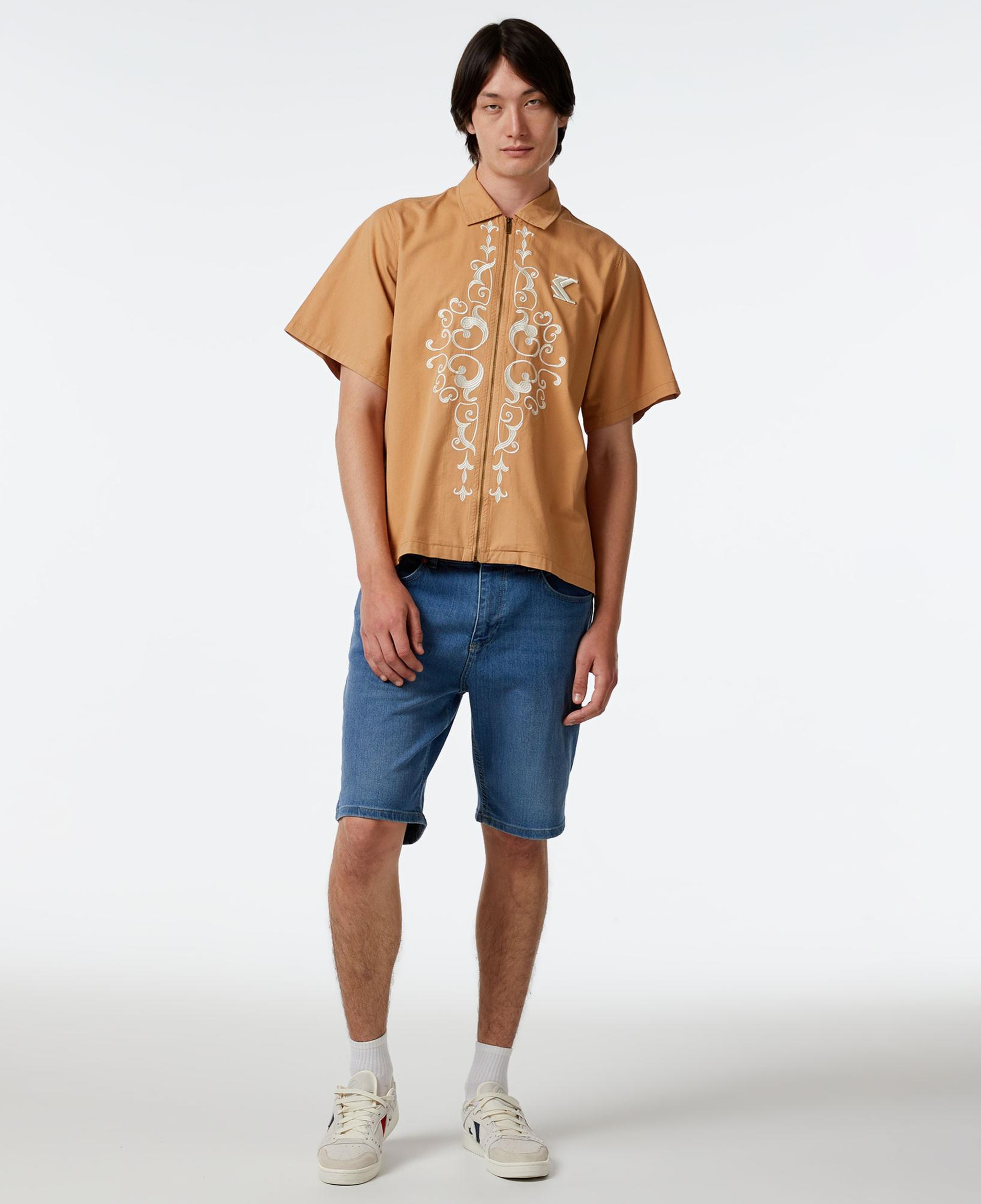 Karl Kani Og Ornament Woven Erkek Bej T-Shirt