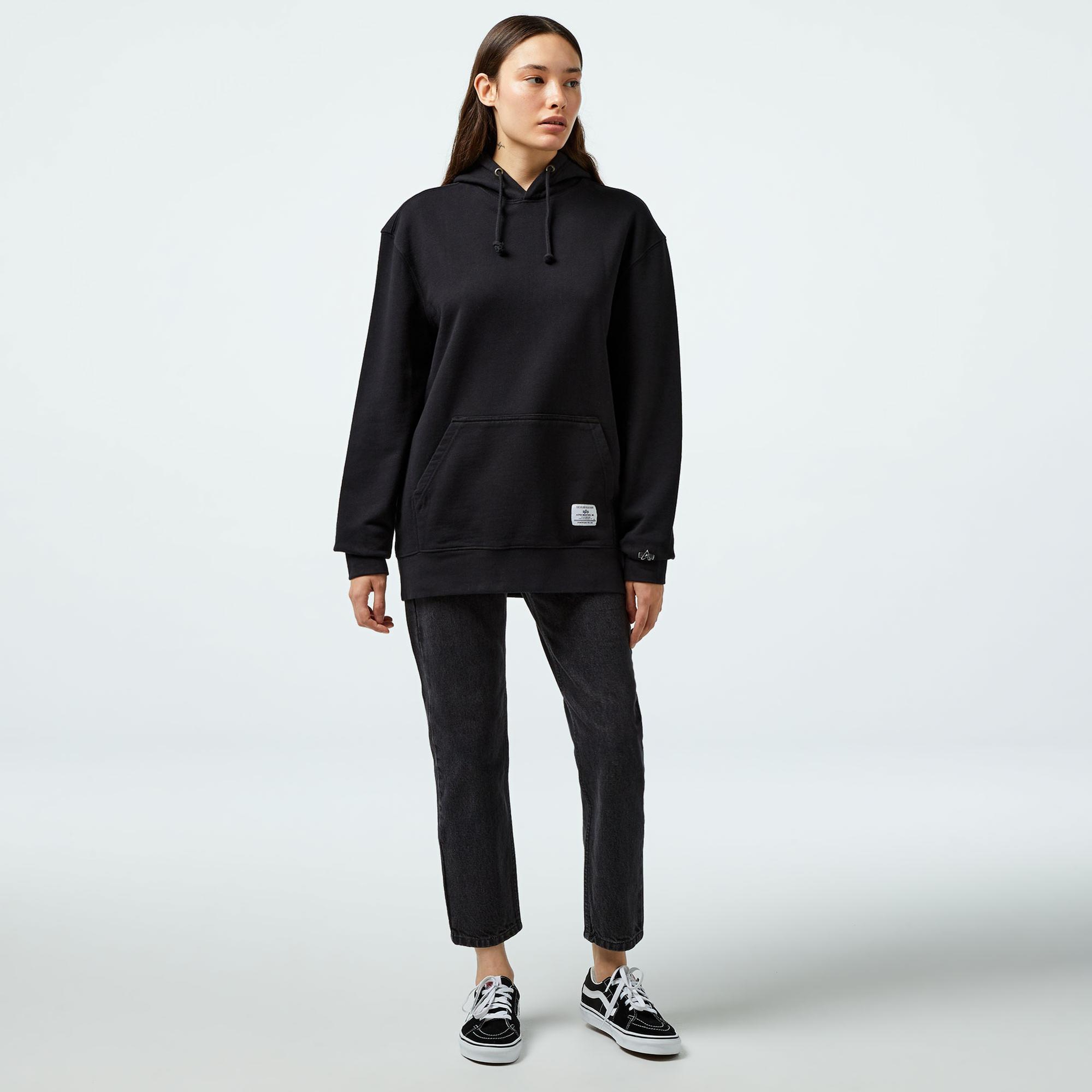 Alpha Industries Essential French Terry Unisex Siyah Sweatshirt