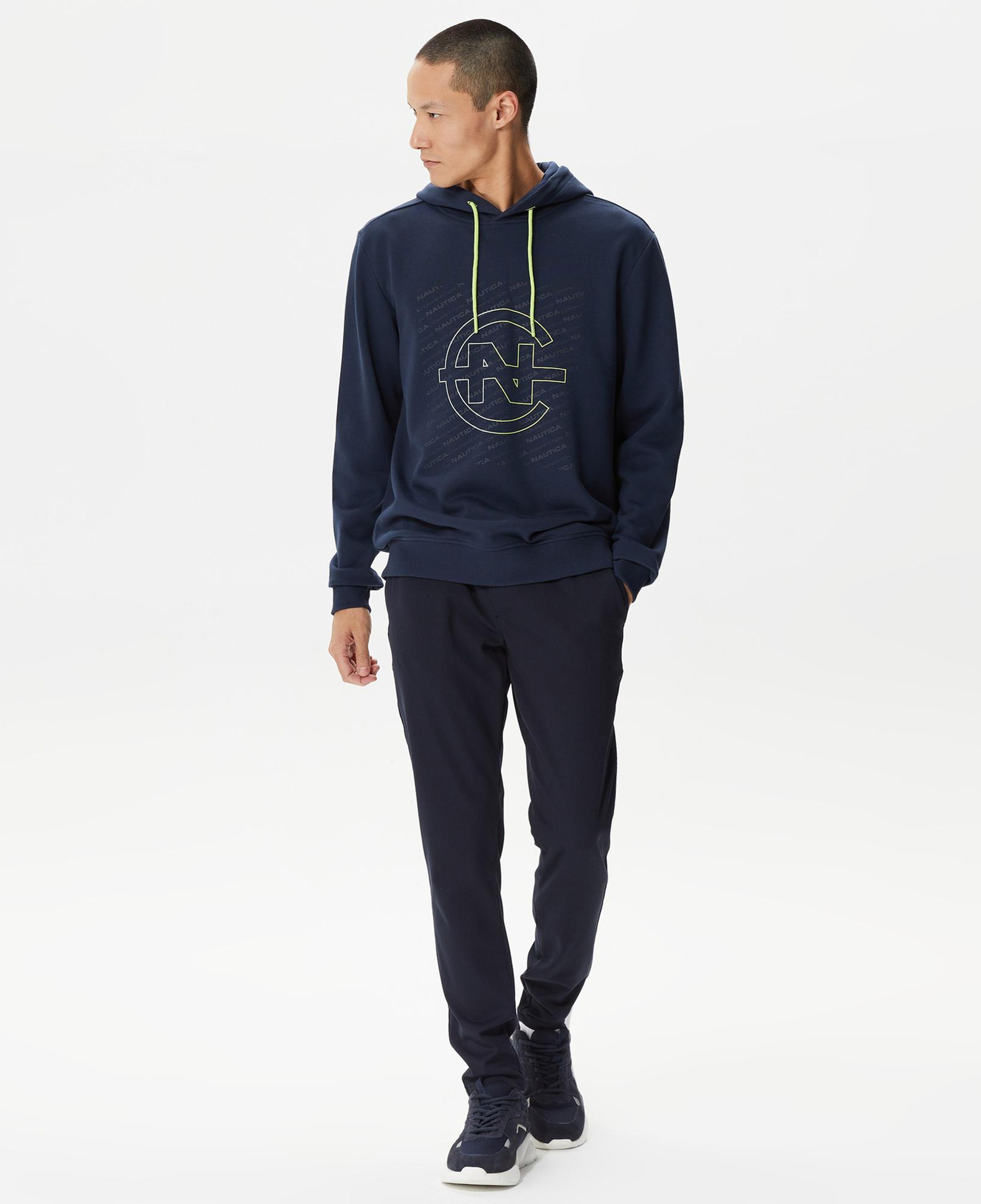 Nautica Erkek Lacivert Standart Fit Kapüşonlu Sweatshirt