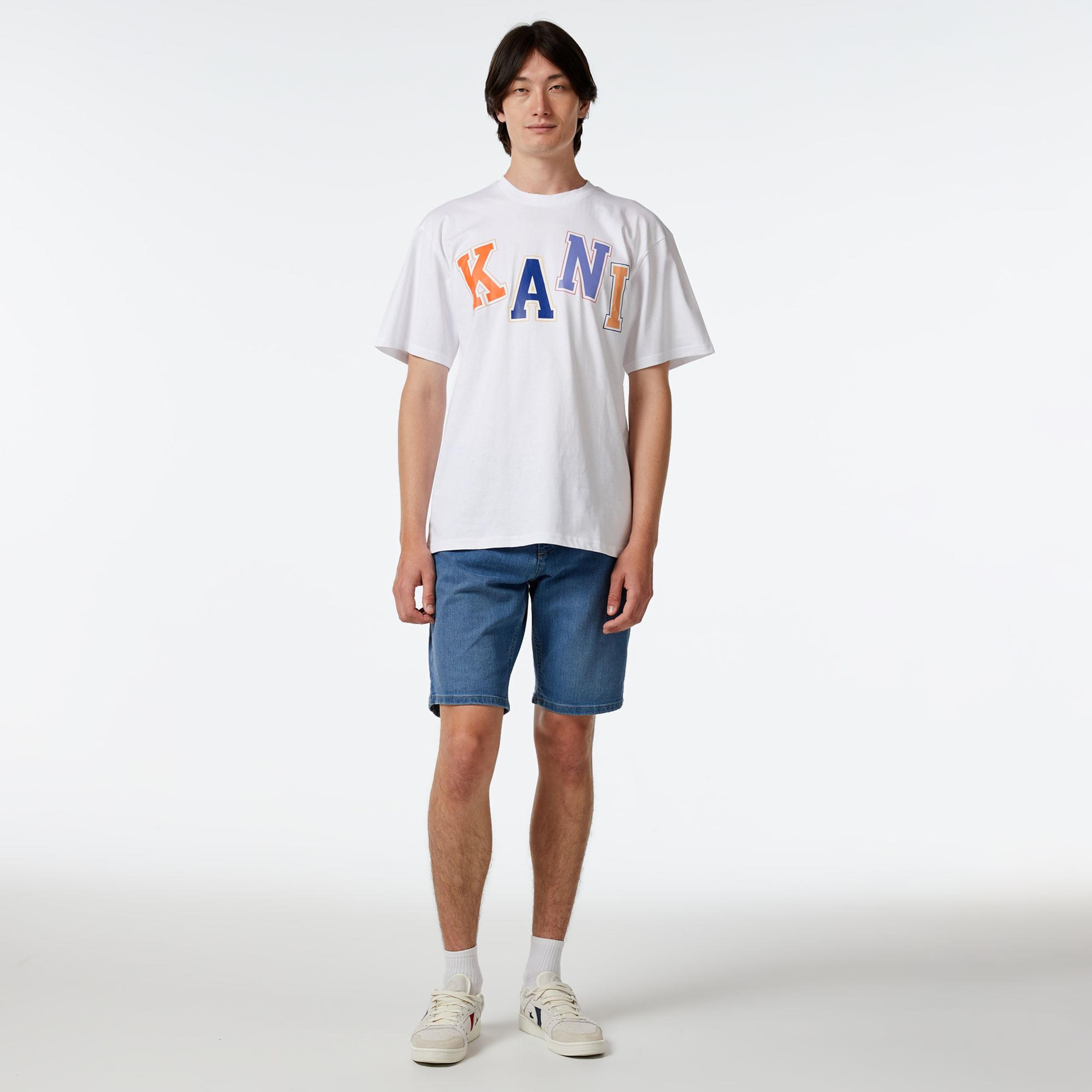 Karl Kani Woven Sign. Multicolor Logo Erkek Beyaz T-Shirt