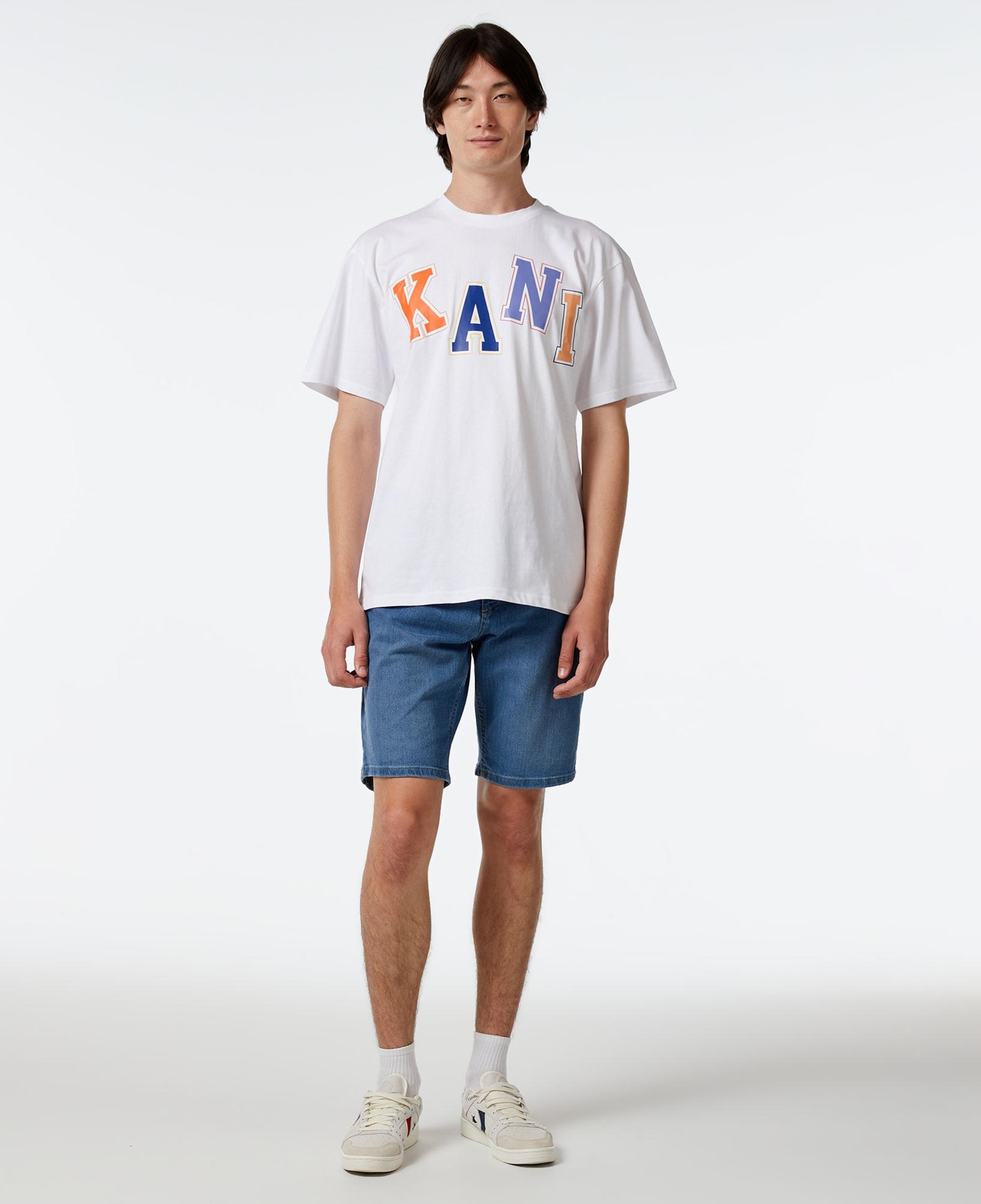 Karl Kani Woven Sign. Multicolor Logo Erkek Beyaz T-Shirt