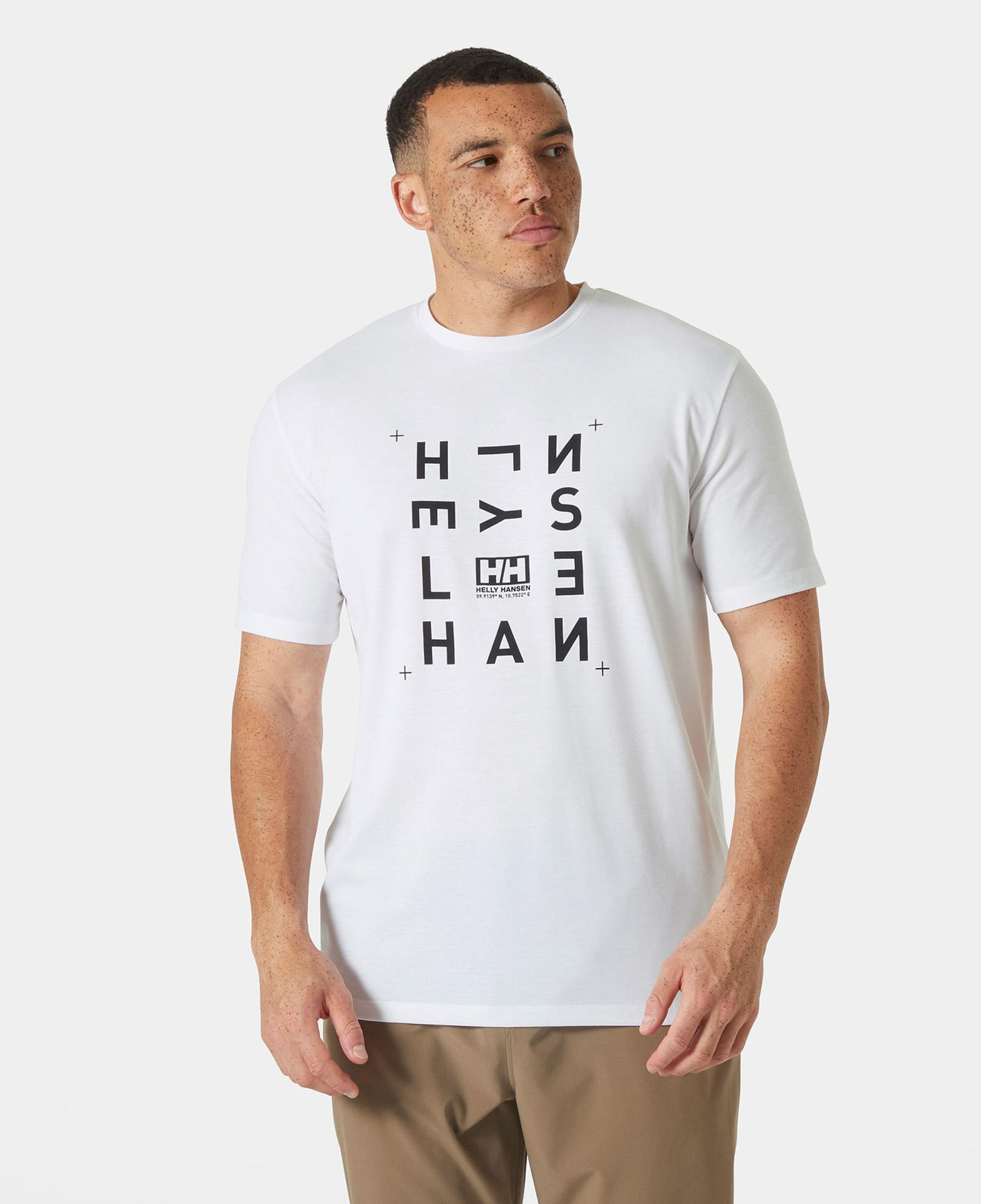 Helly Hansen Skog Recycled Graphic Erkek Beyaz T-shirt