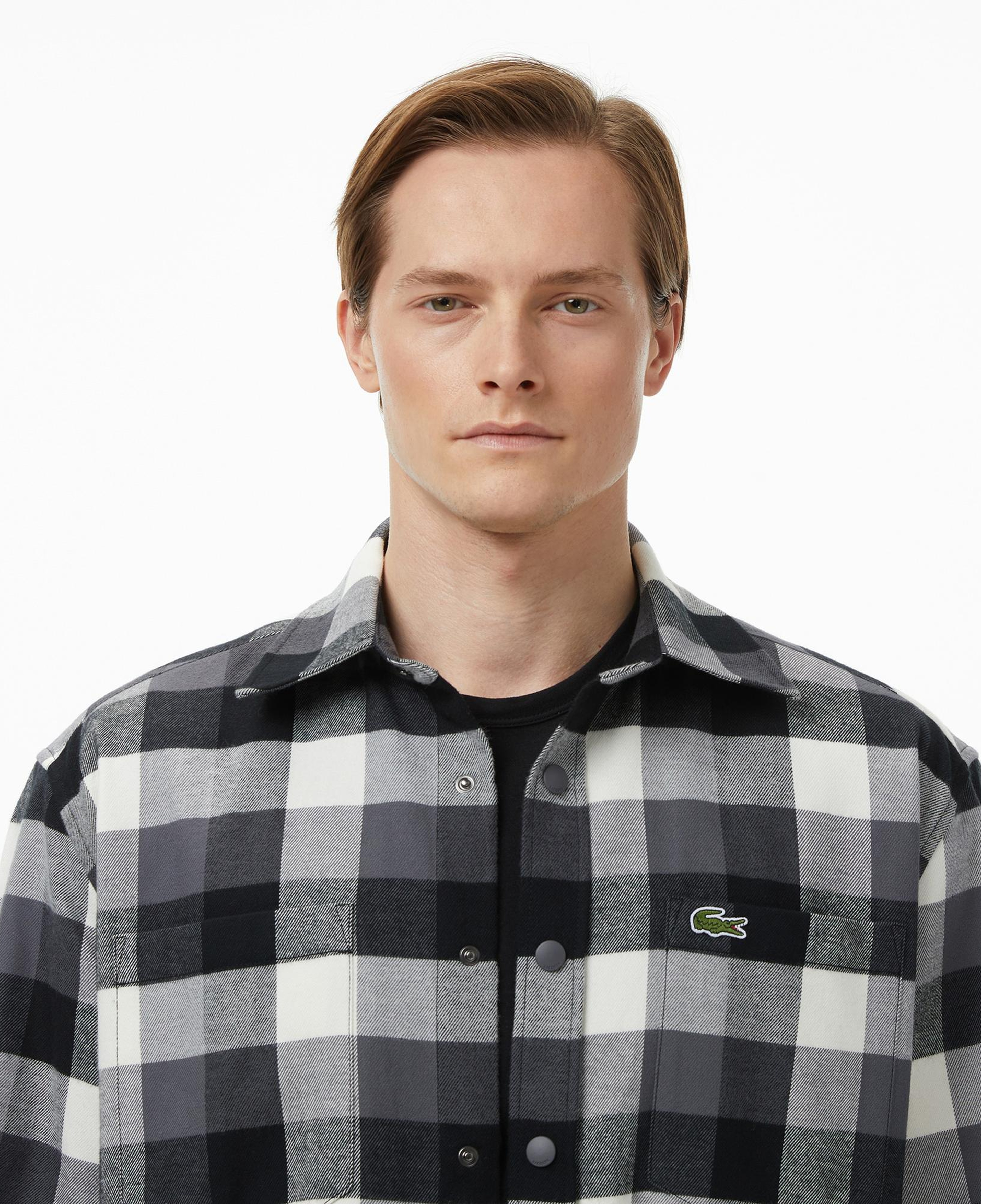 Lacoste Erkek Relaxed Fit Kareli Siyah Gömlek