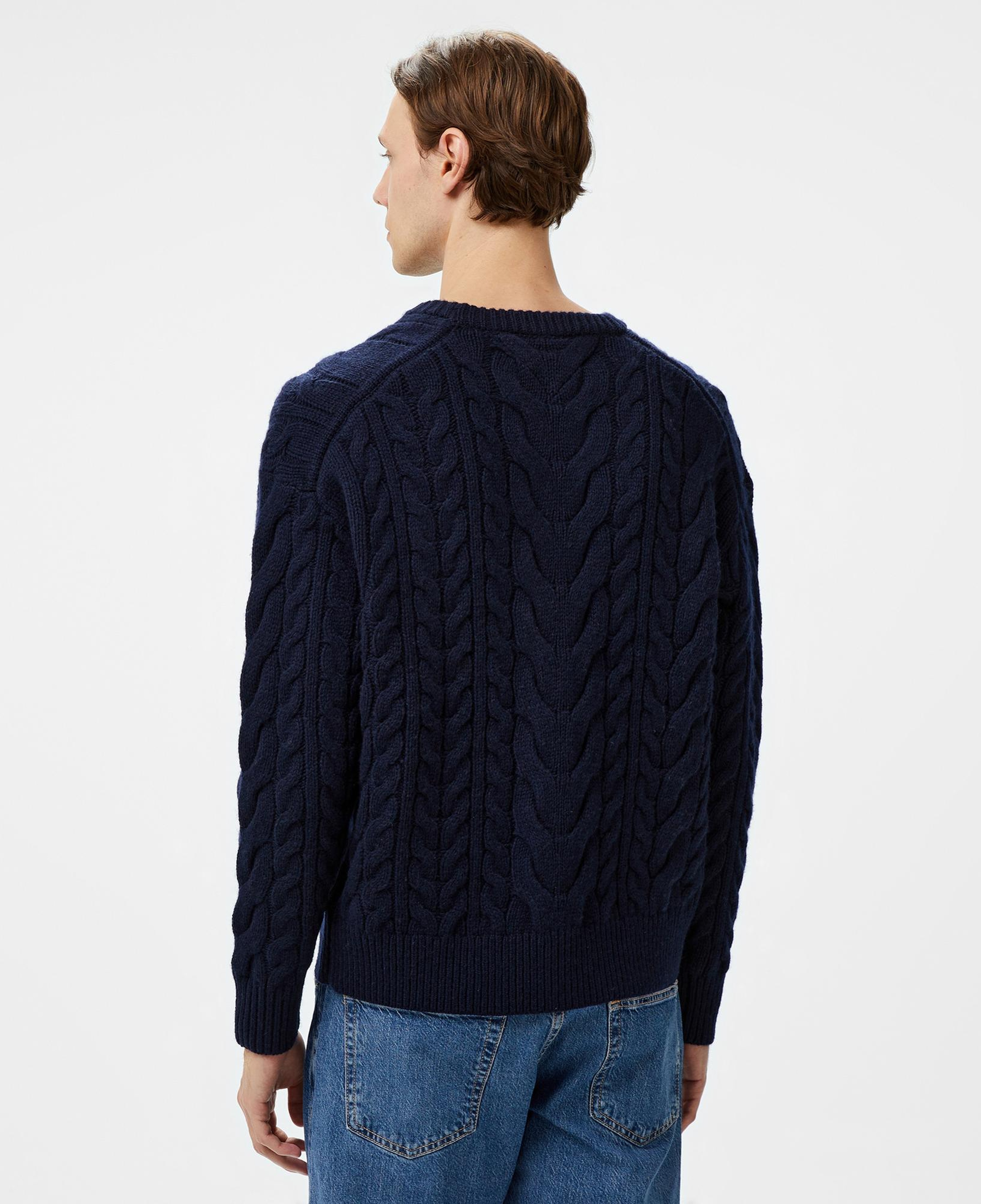 Tommy Hilfiger Cable Flag Erkek Mavi Kazak