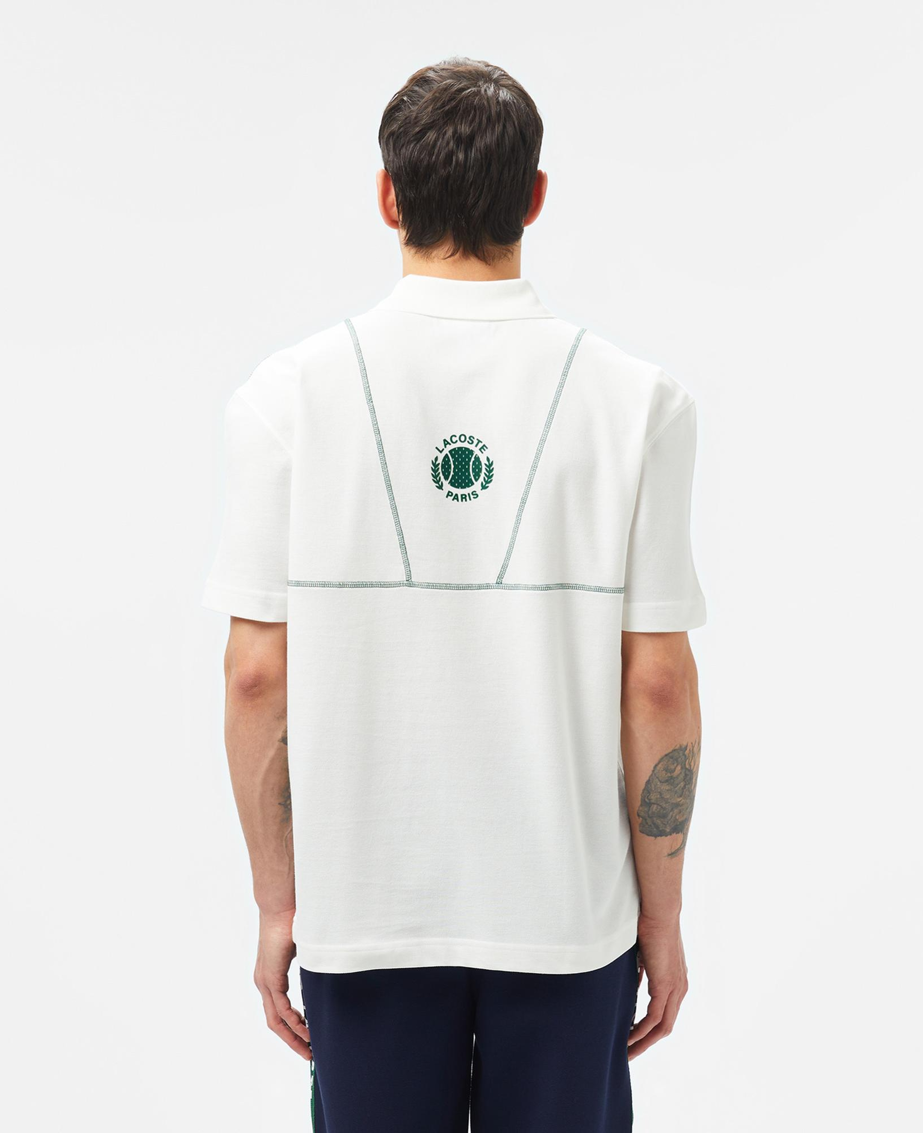 Lacoste Erkek Desenli Beyaz Polo