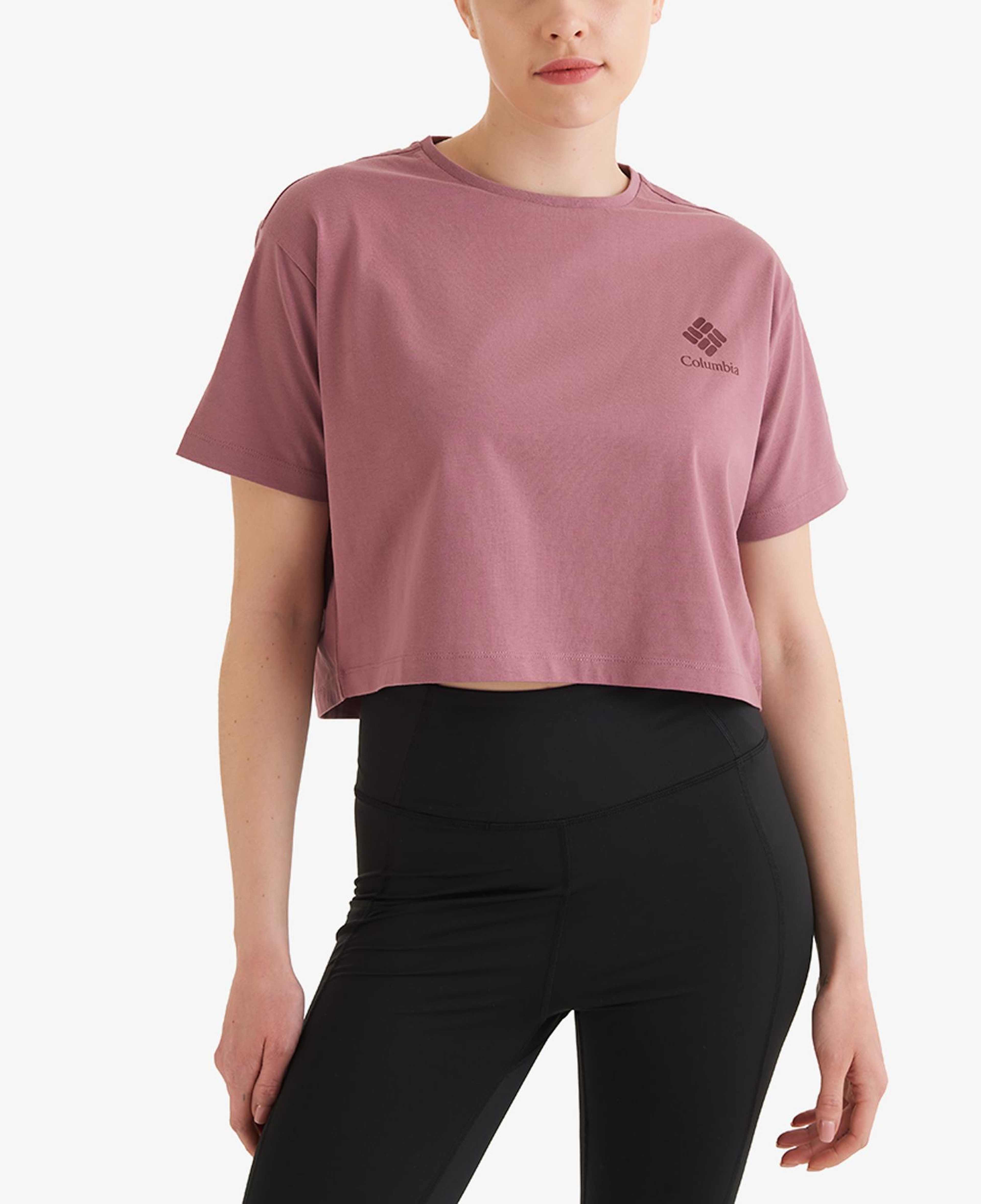 Columbia Framed Halftone Logo Kadın Kırmızı T-Shirt