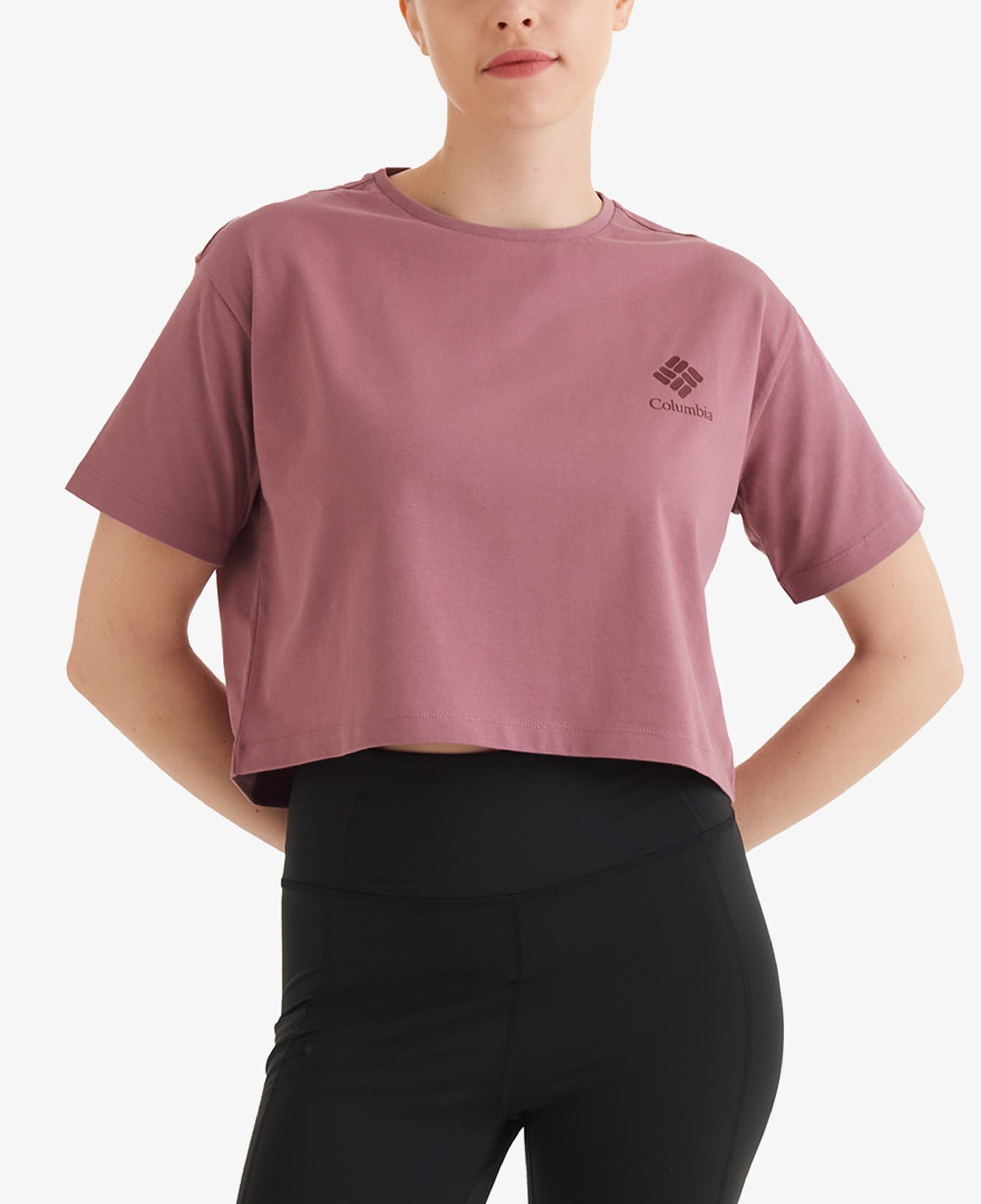 Columbia Framed Halftone Logo Kadın Kırmızı T-Shirt