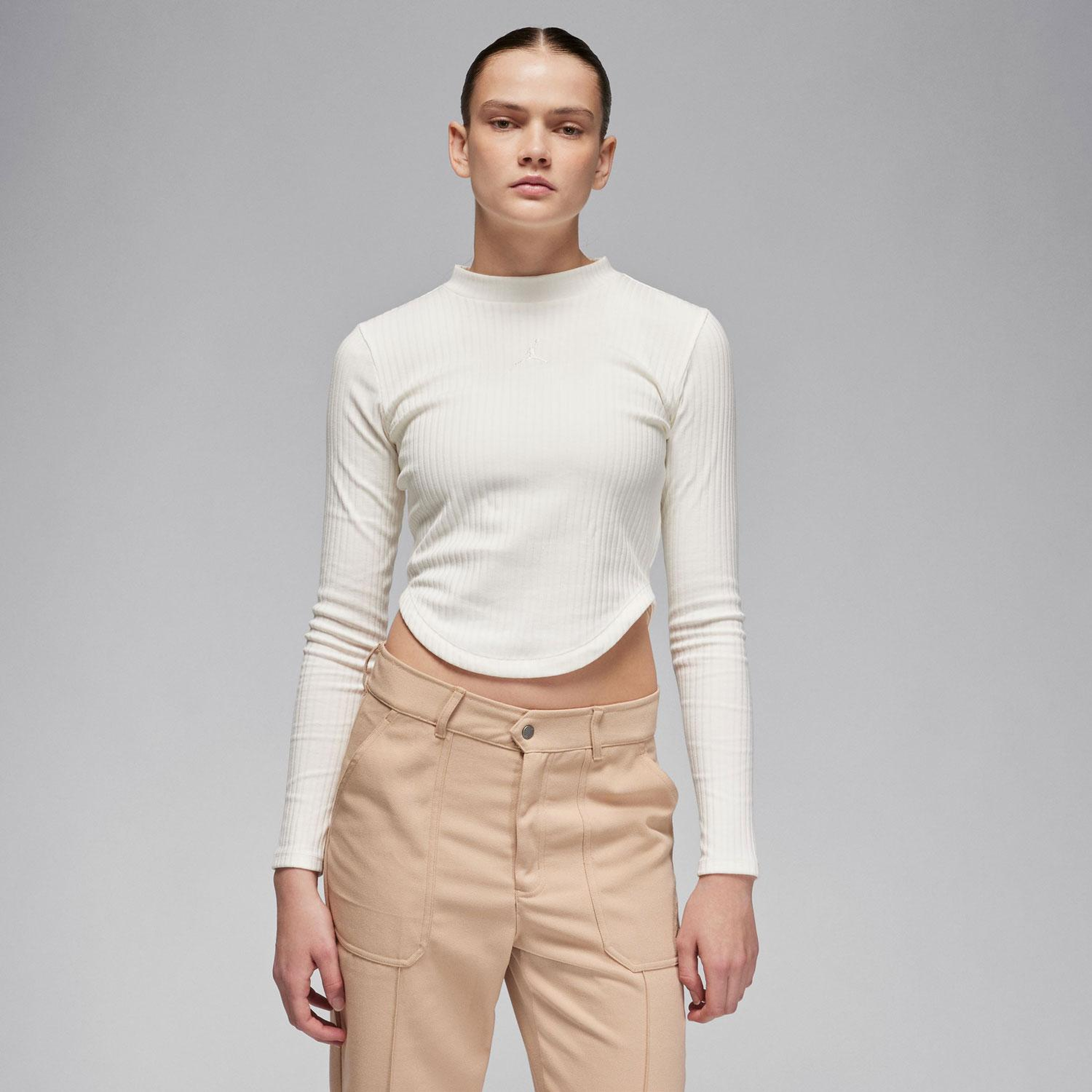 Jordan Kadın Krem Rengi Uzun Kollu T-Shirt