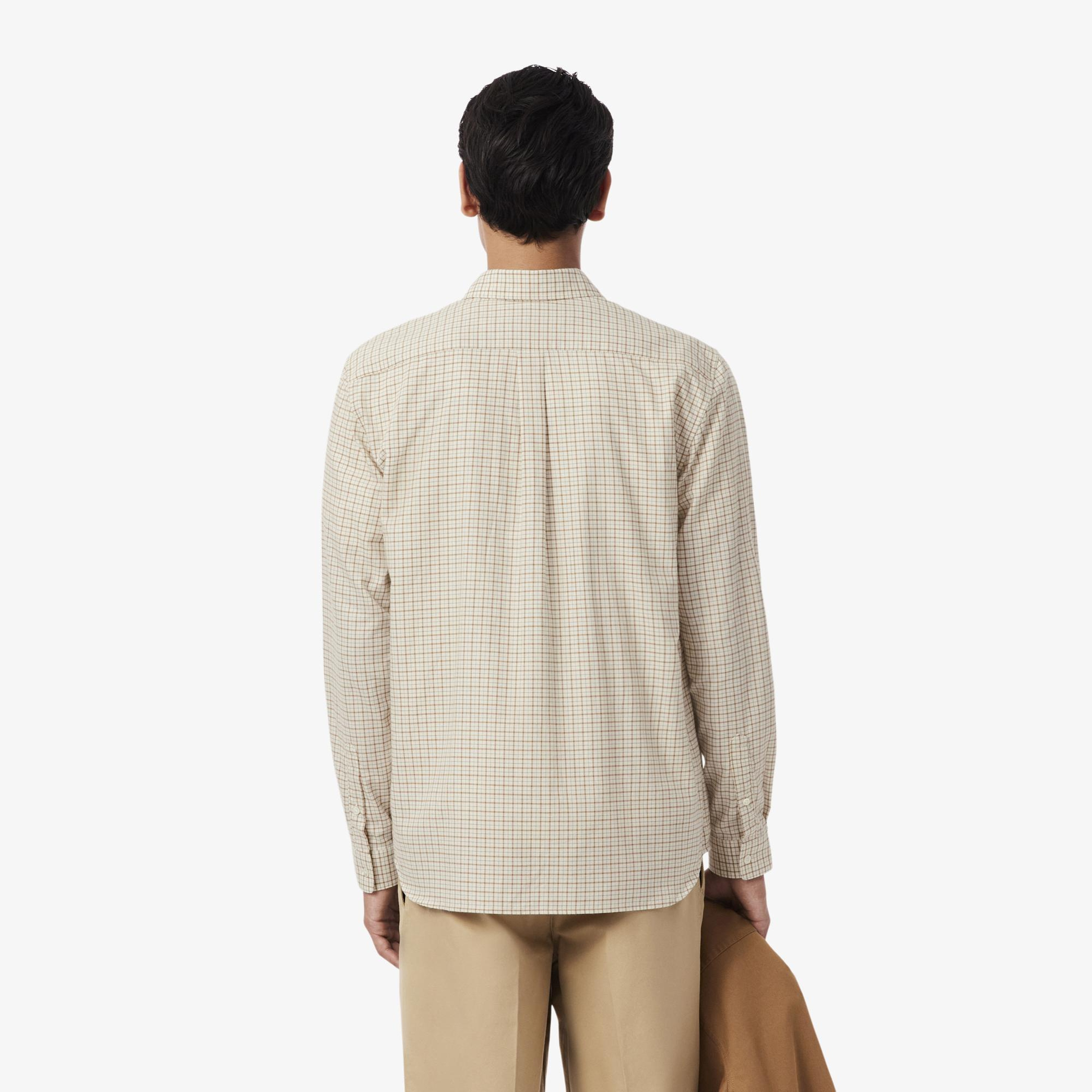 Lacoste Erkek Regular Fit Kareli Kahverengi Gömlek