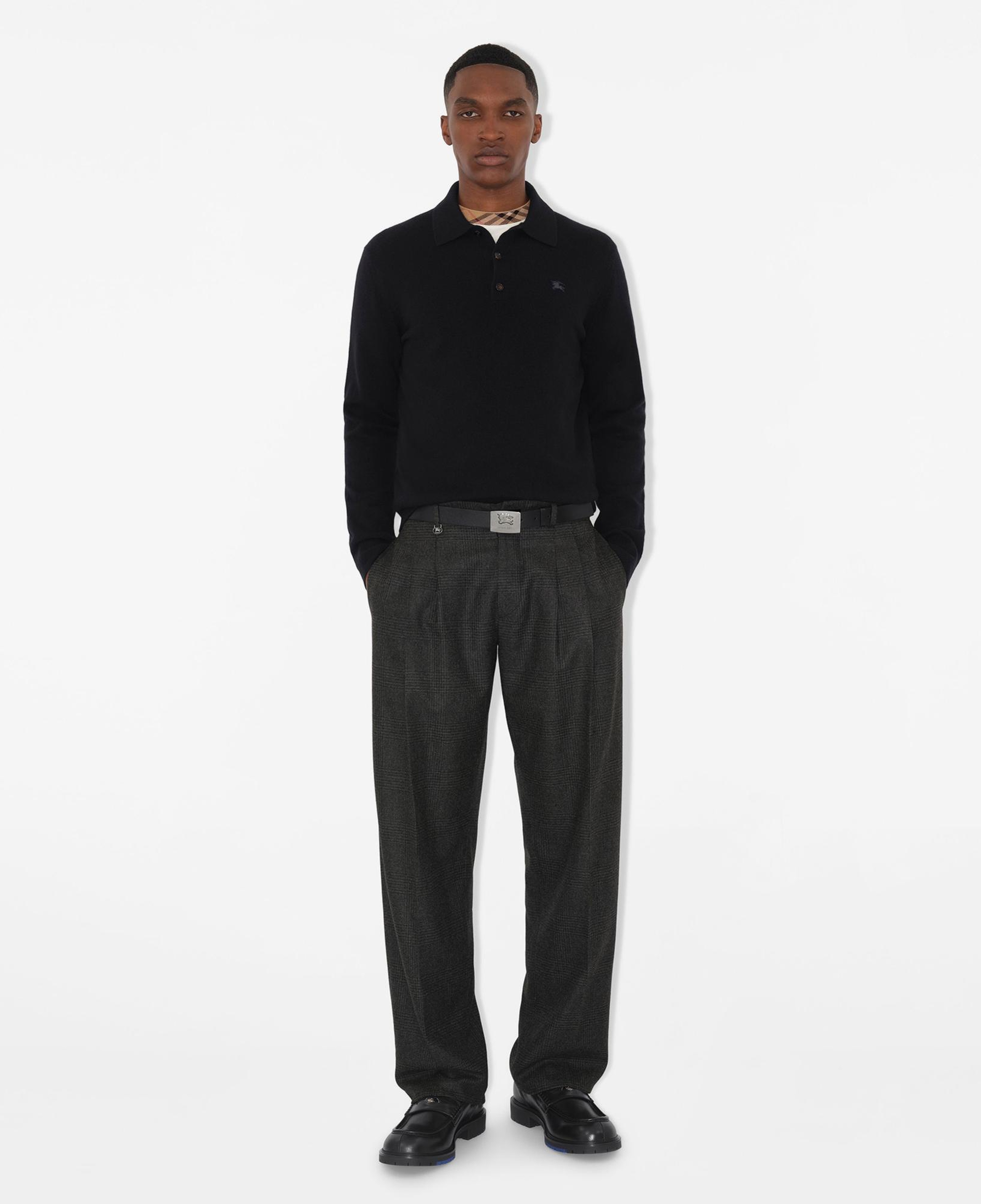 Burberry Cashmere Blend Erkek Siyah Uzun Kollu Triko