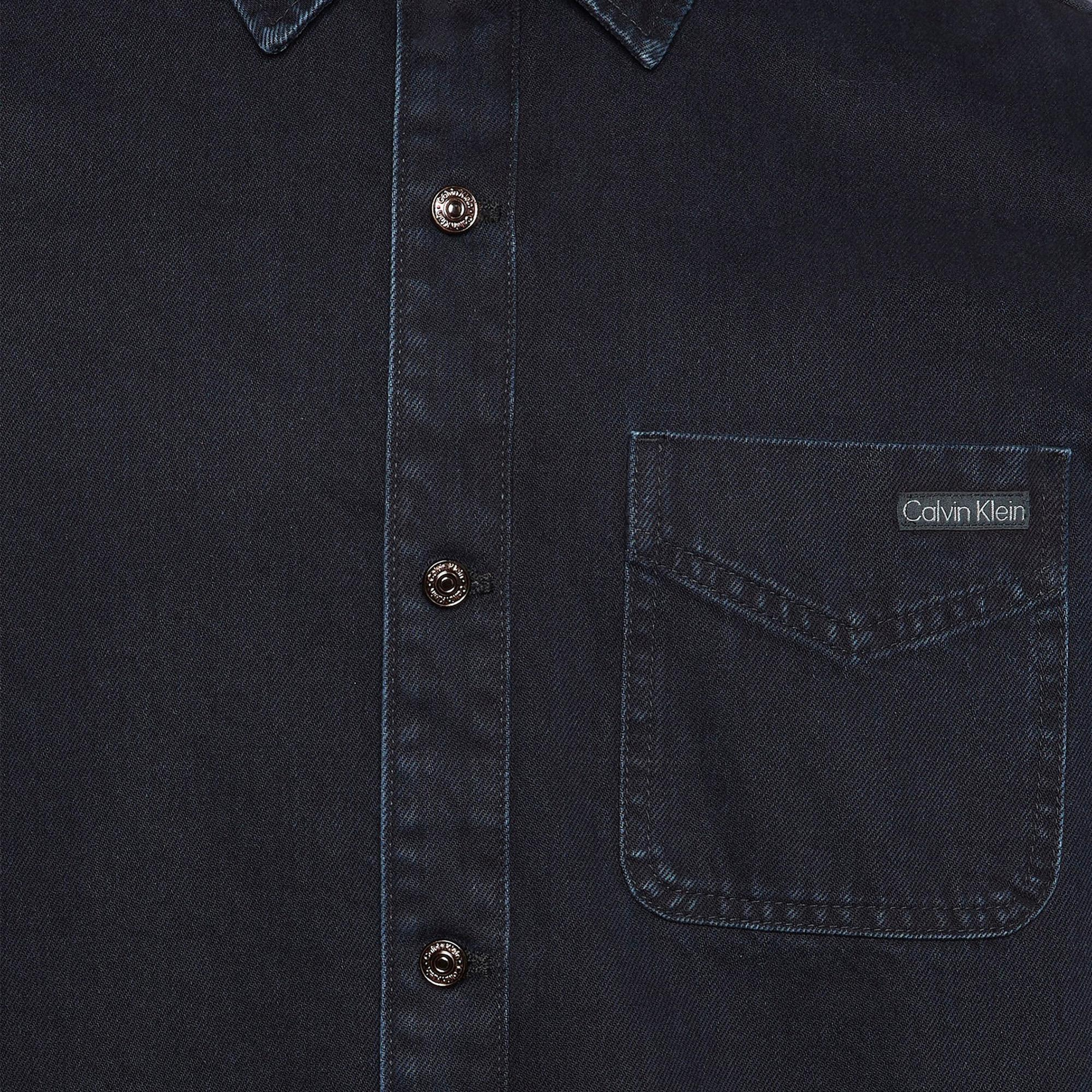 Calvin Klein Blue Black Stone 90S Overshirt Erkek Mavi Gömlek