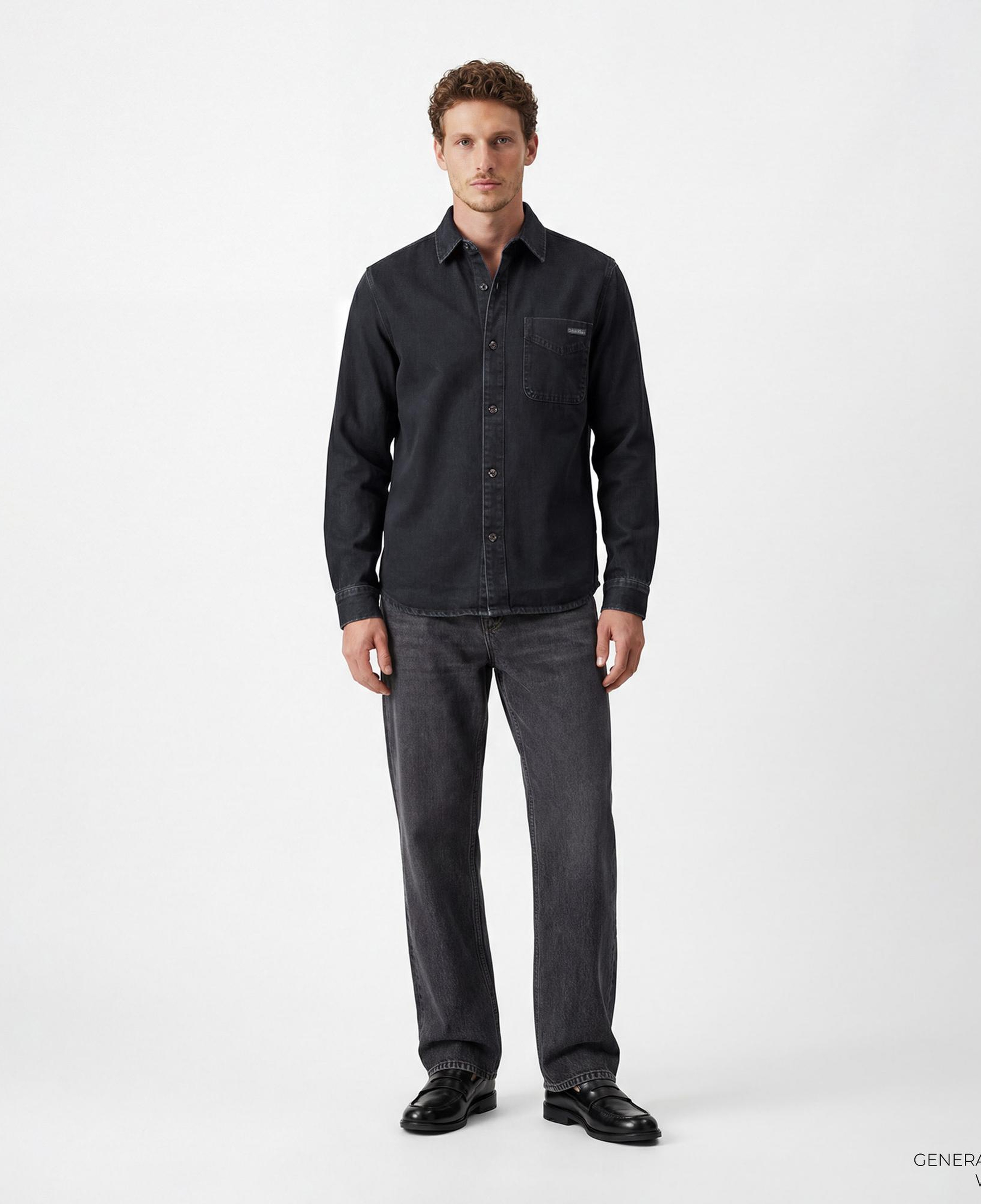 Calvin Klein Blue Black Stone 90S Overshirt Erkek Mavi Gömlek