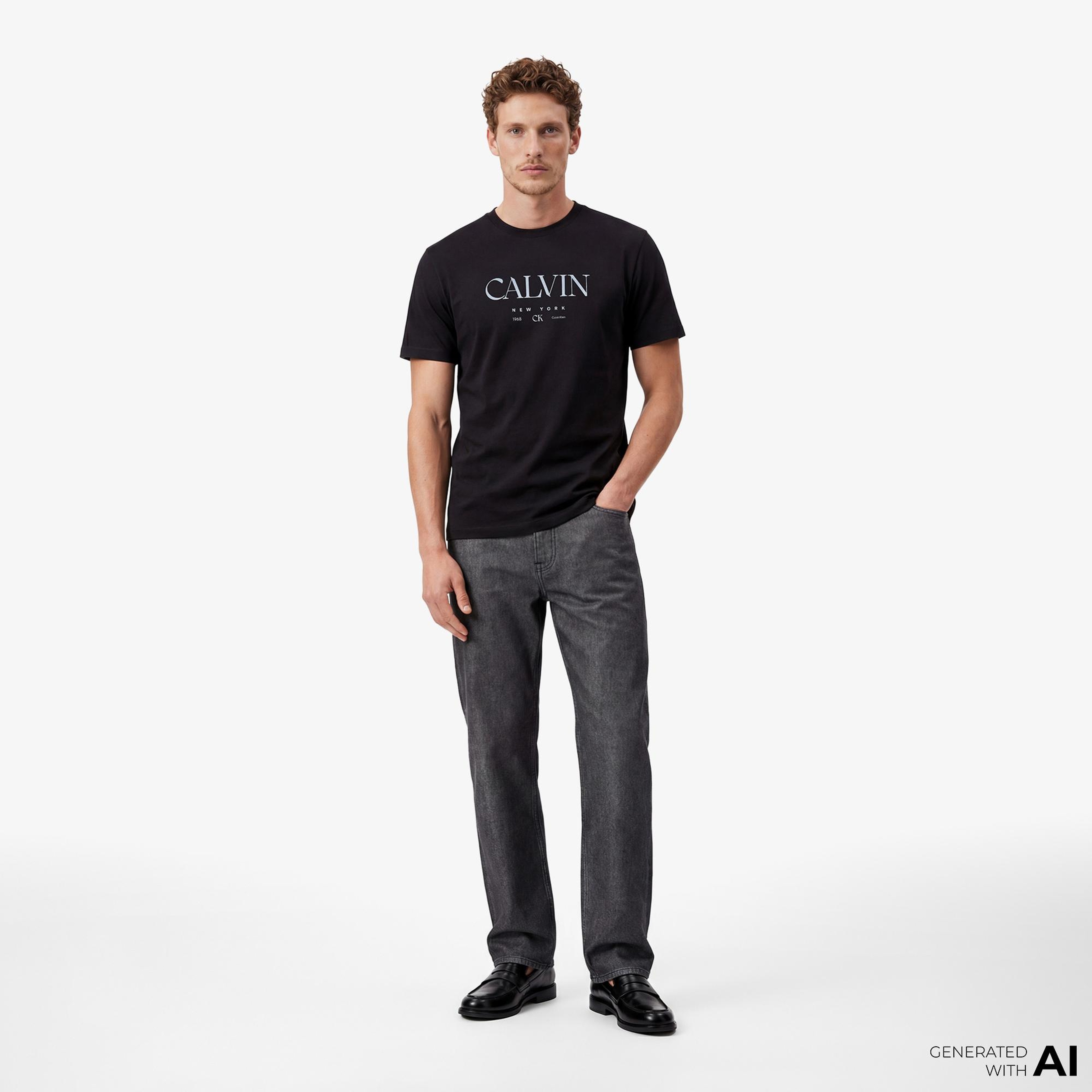 Calvin Klein 20S Graphic Erkek Gri T-Shirt