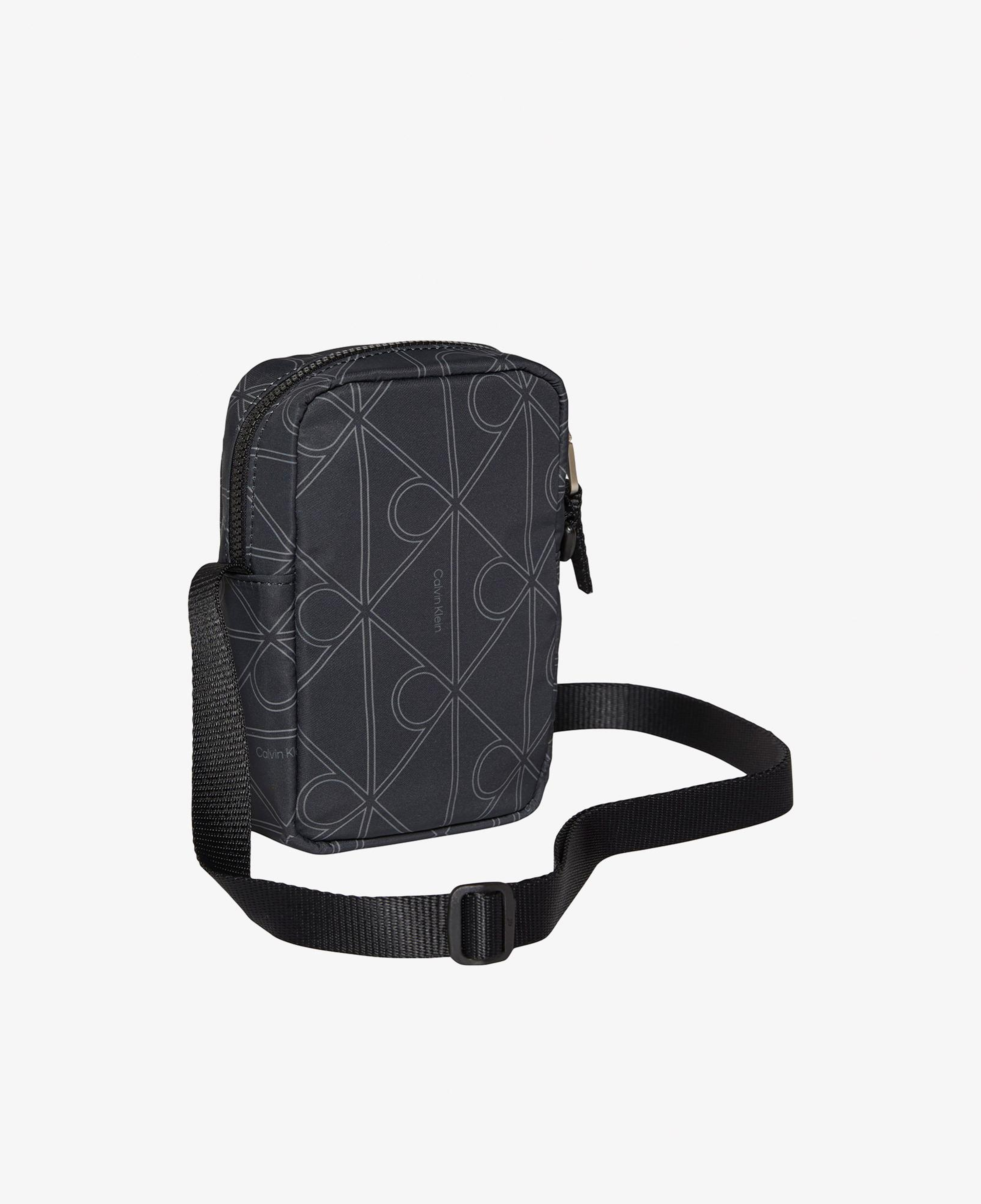 Calvin Klein Printed Emblem Nylon Slim Erkek Gri Çapraz Çanta