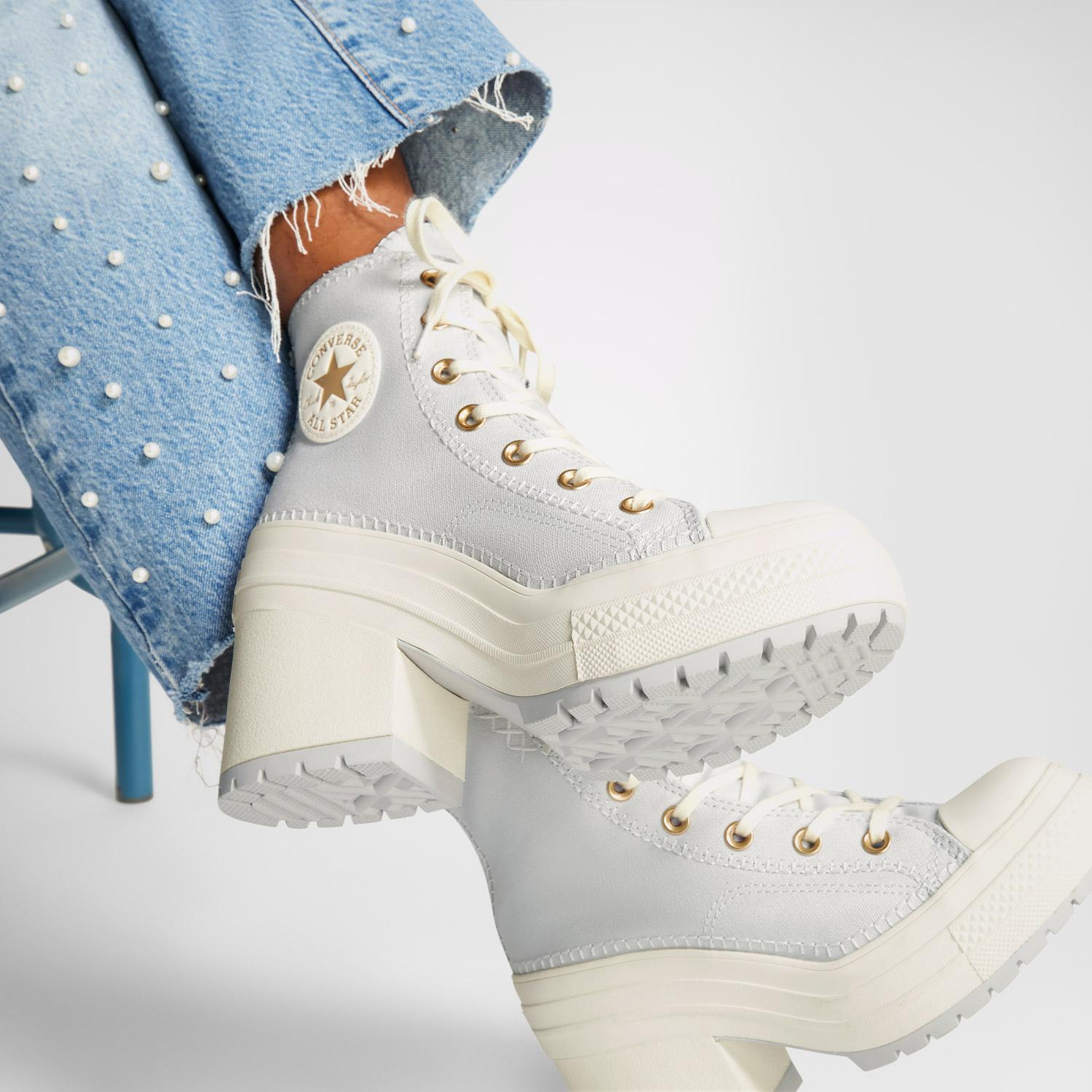 Converse Chuck 70 De Luxe Heel Unisex Gri Platform Sneaker