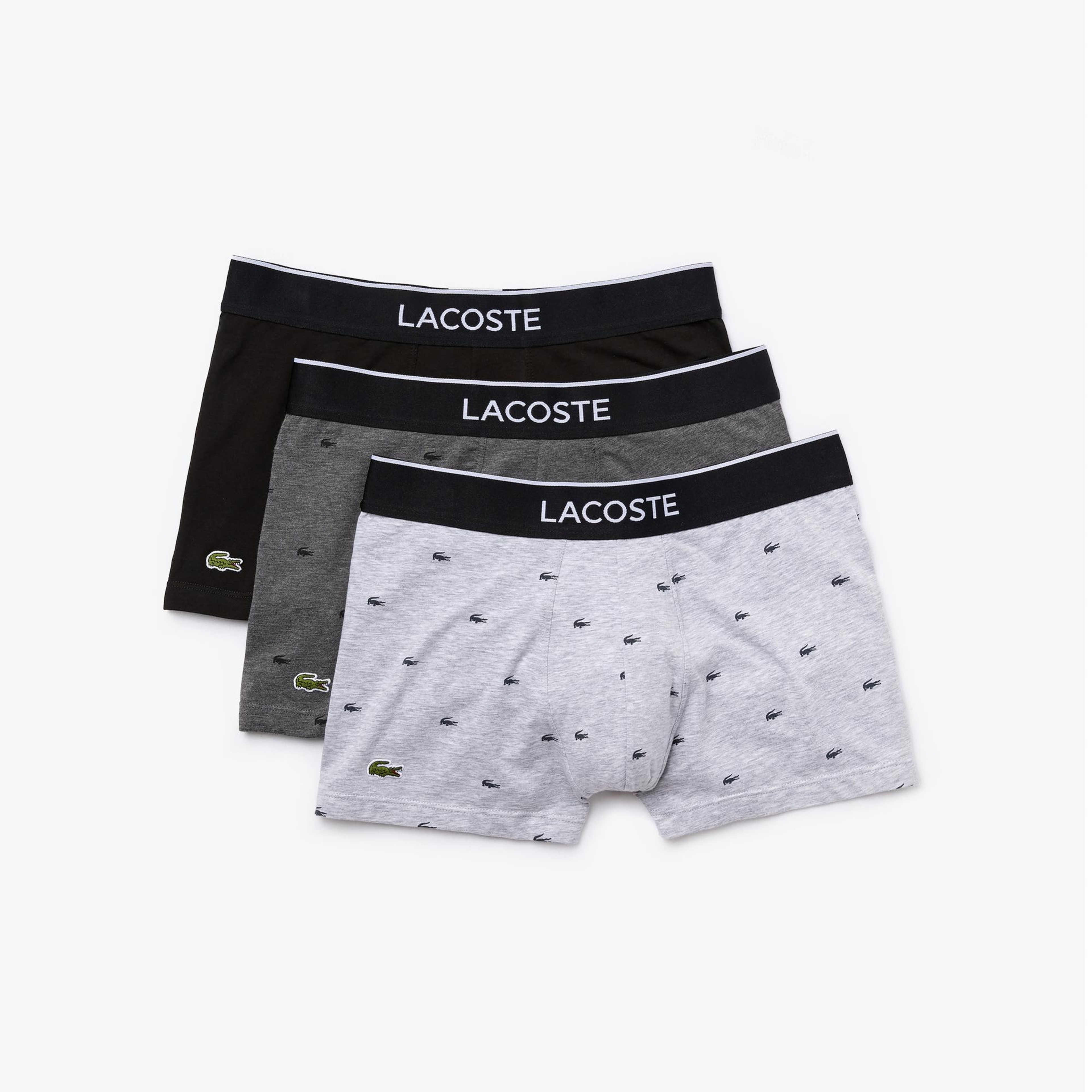 Lacoste Erkek 3'lü Gri Boxer