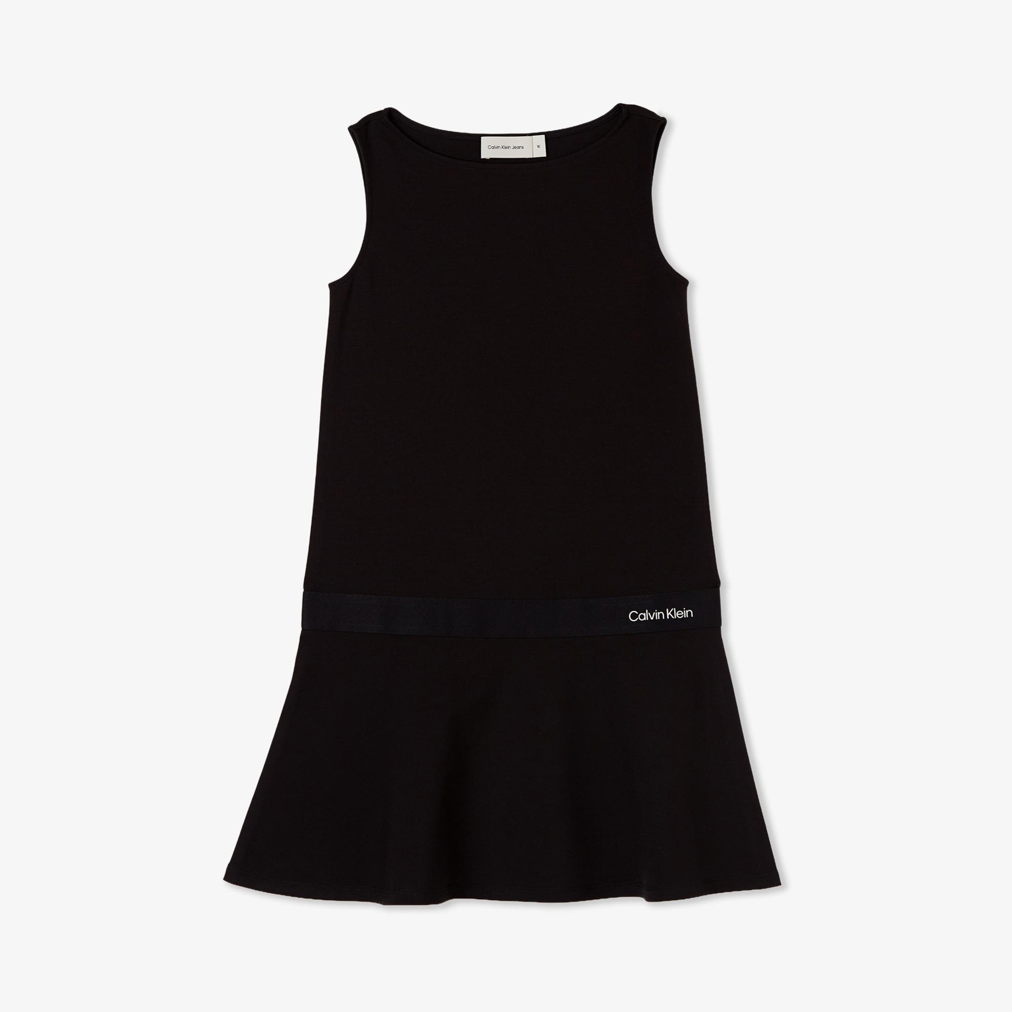 Calvin Klein Logo Tape Punto Çocuk Siyah Elbise