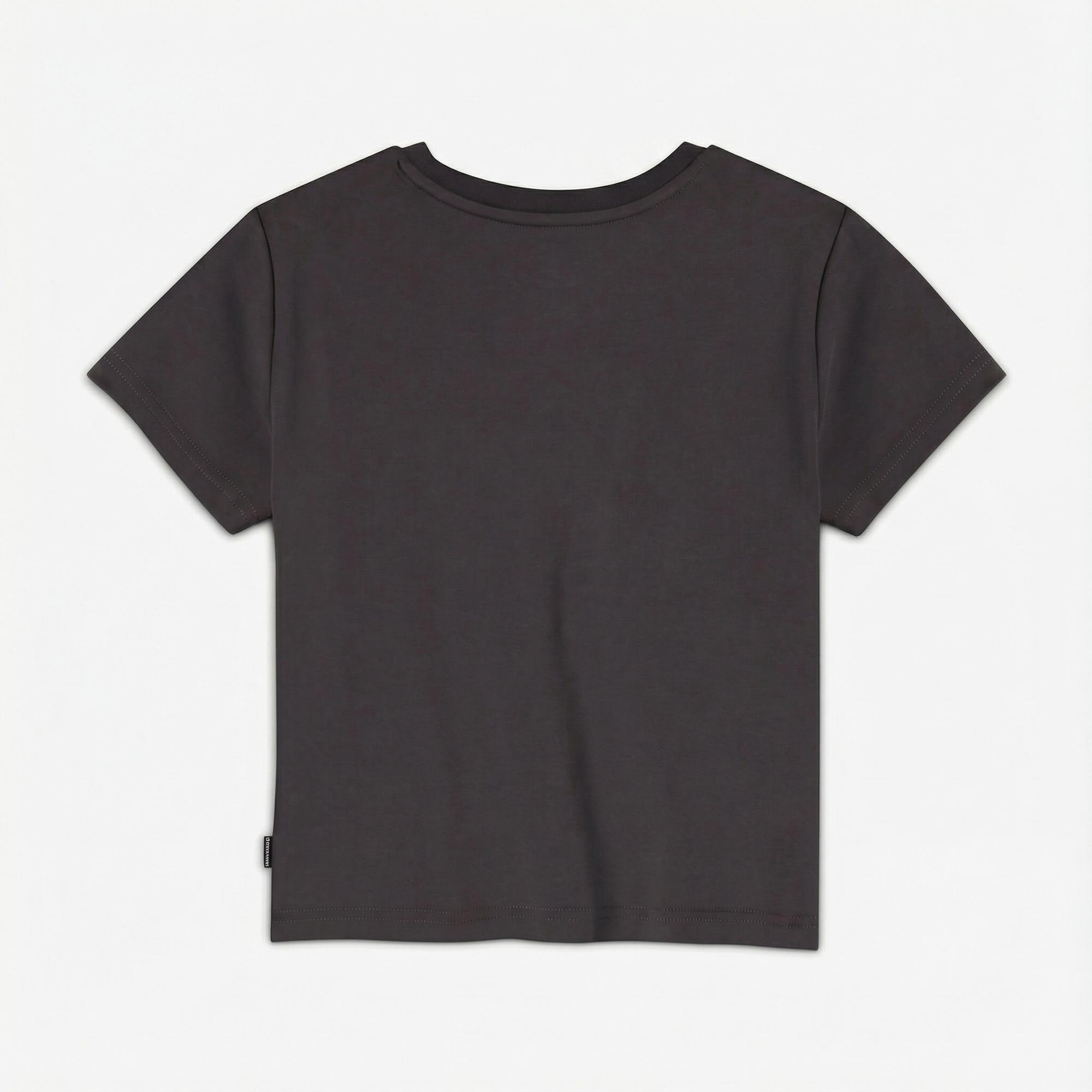 Converse Kadın Slim Fit Baskılı Gri T-Shirt