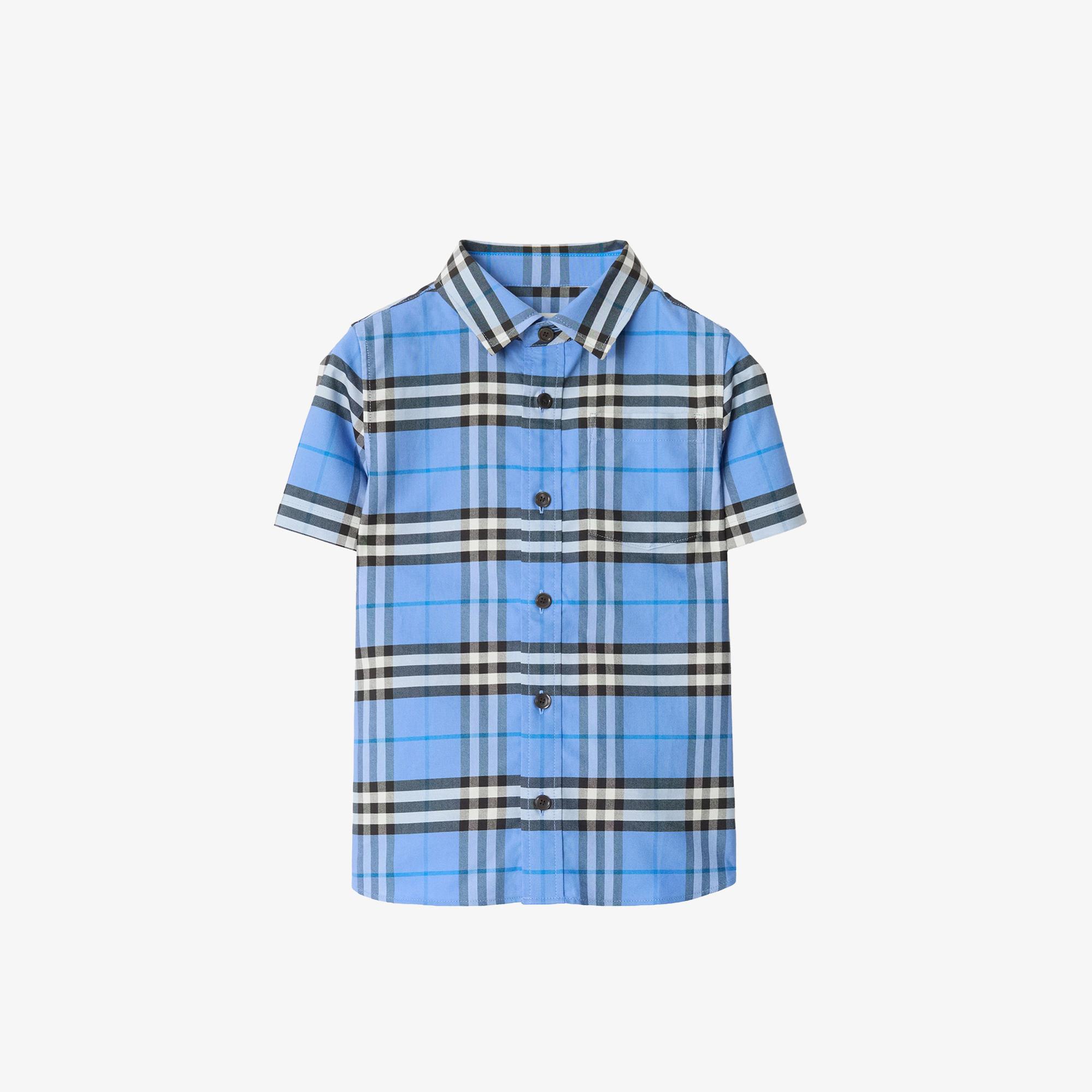 Burberry Owen Check Çocuk Mavi Gömlek