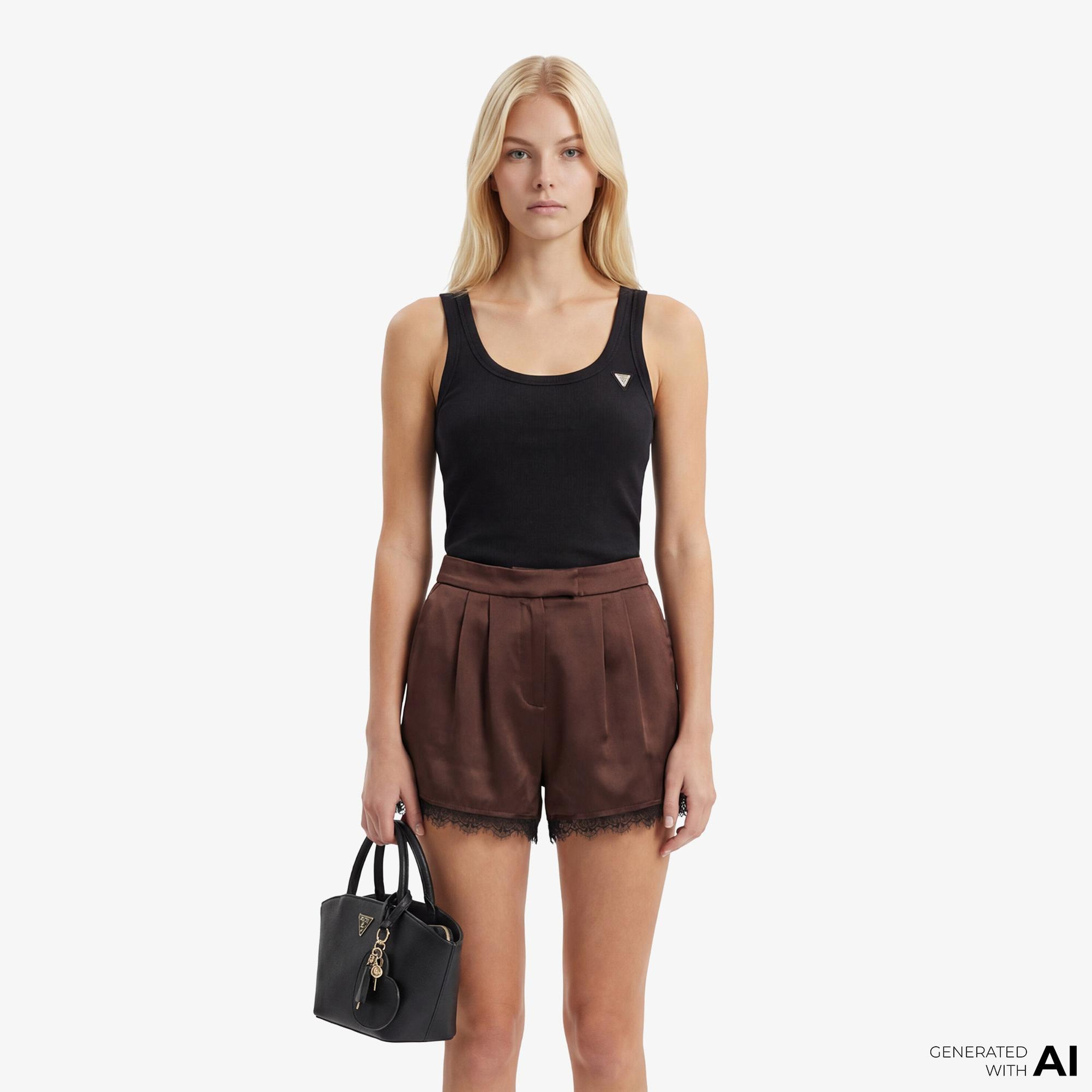 Guess Colette Aktif Kadın Kahverengi T-Shirt