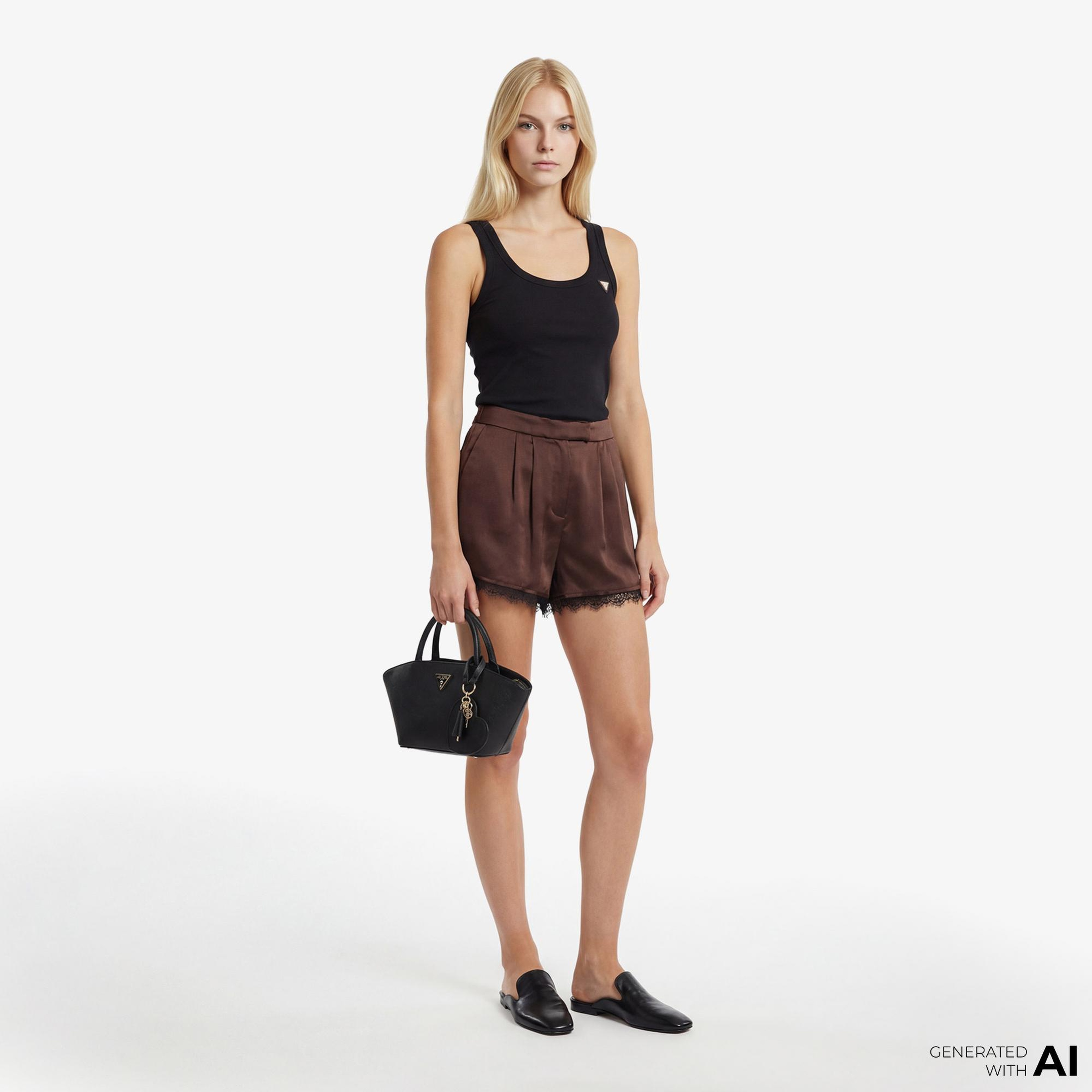 Guess Colette Aktif Kadın Kahverengi T-Shirt