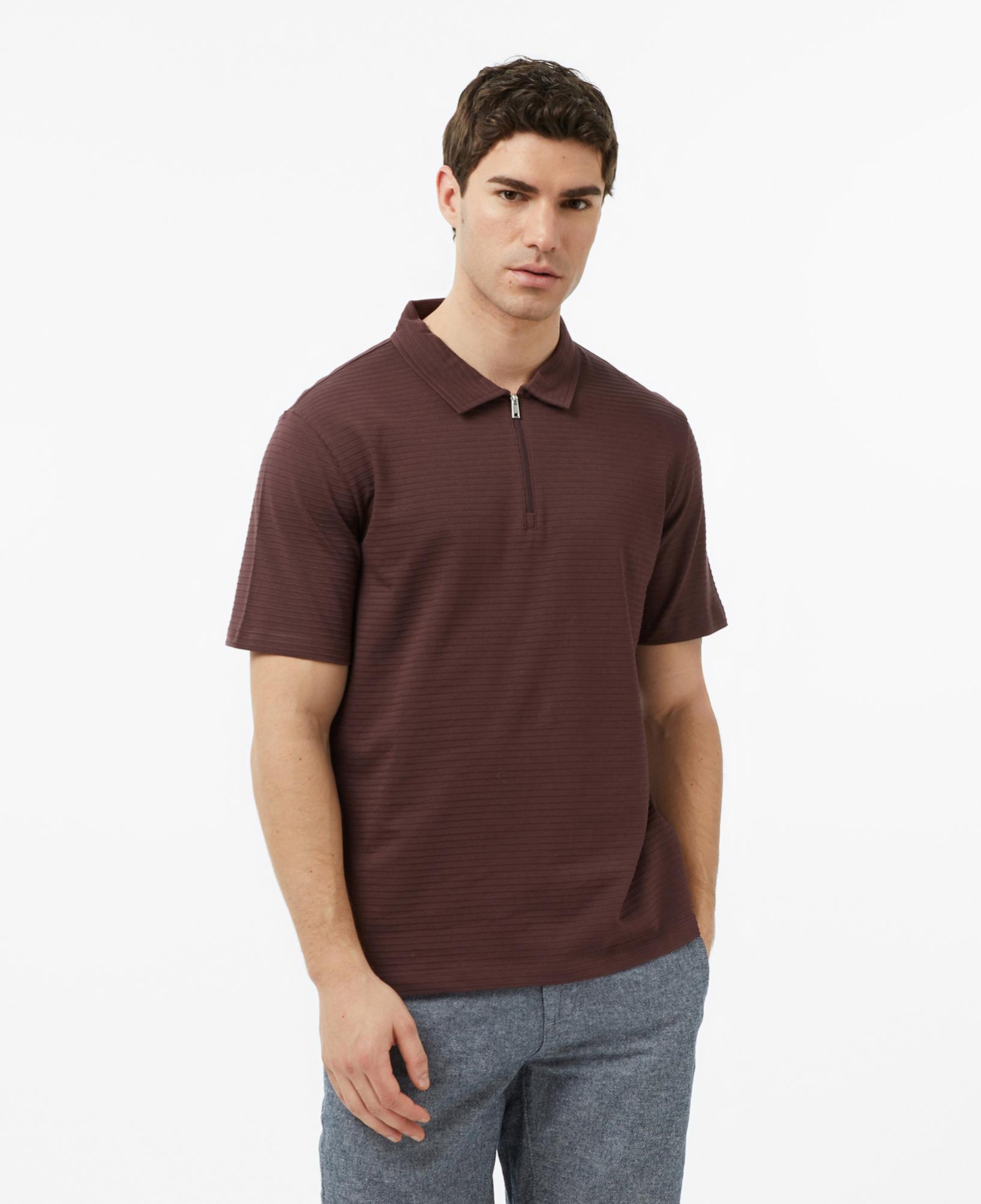 Nautica Erkek Kahverengi Regular Fit Çizgili Polo Yaka T-Shirt