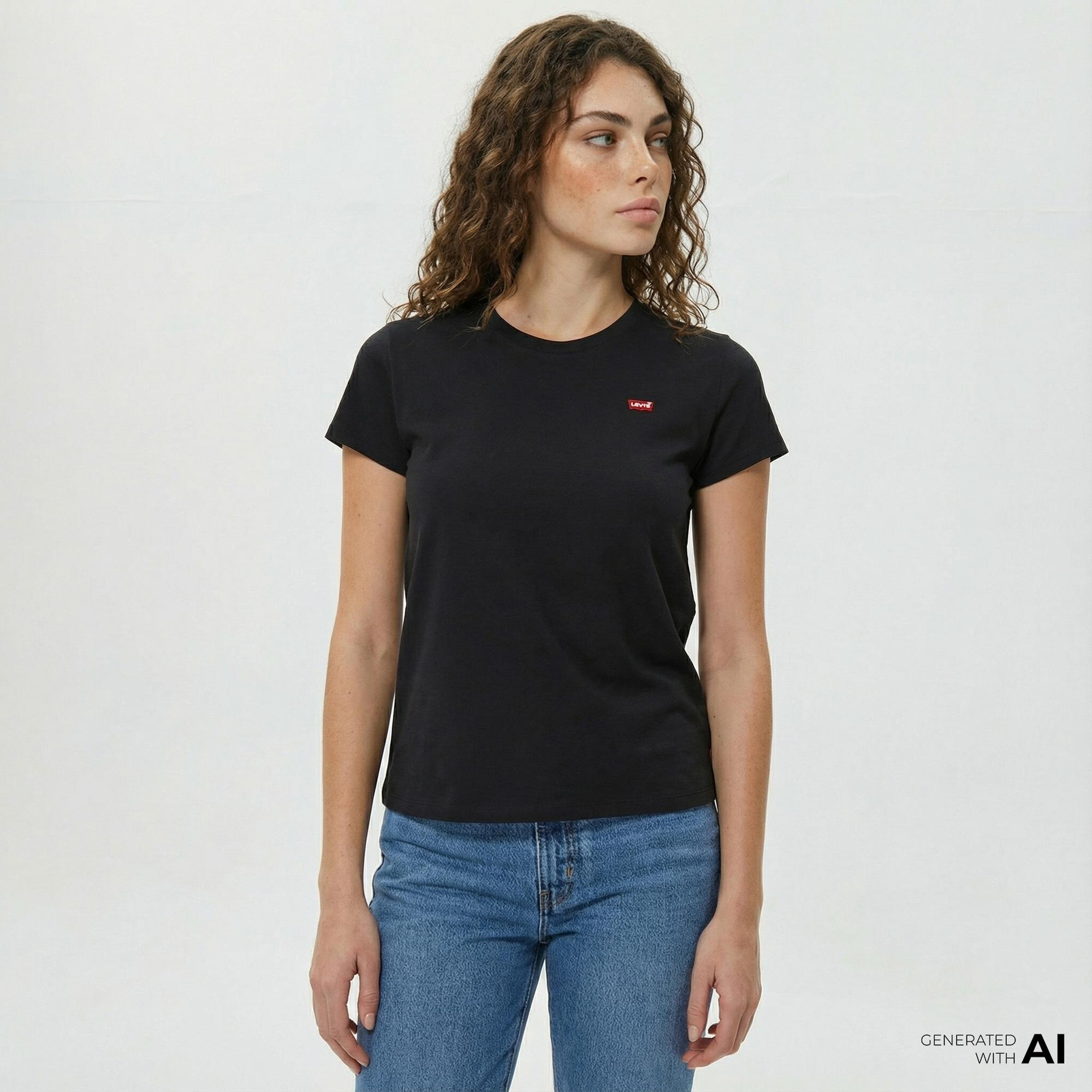 Levi's Perfect Mineral 4 Black X Graphic Kadın Siyah T-Shirt