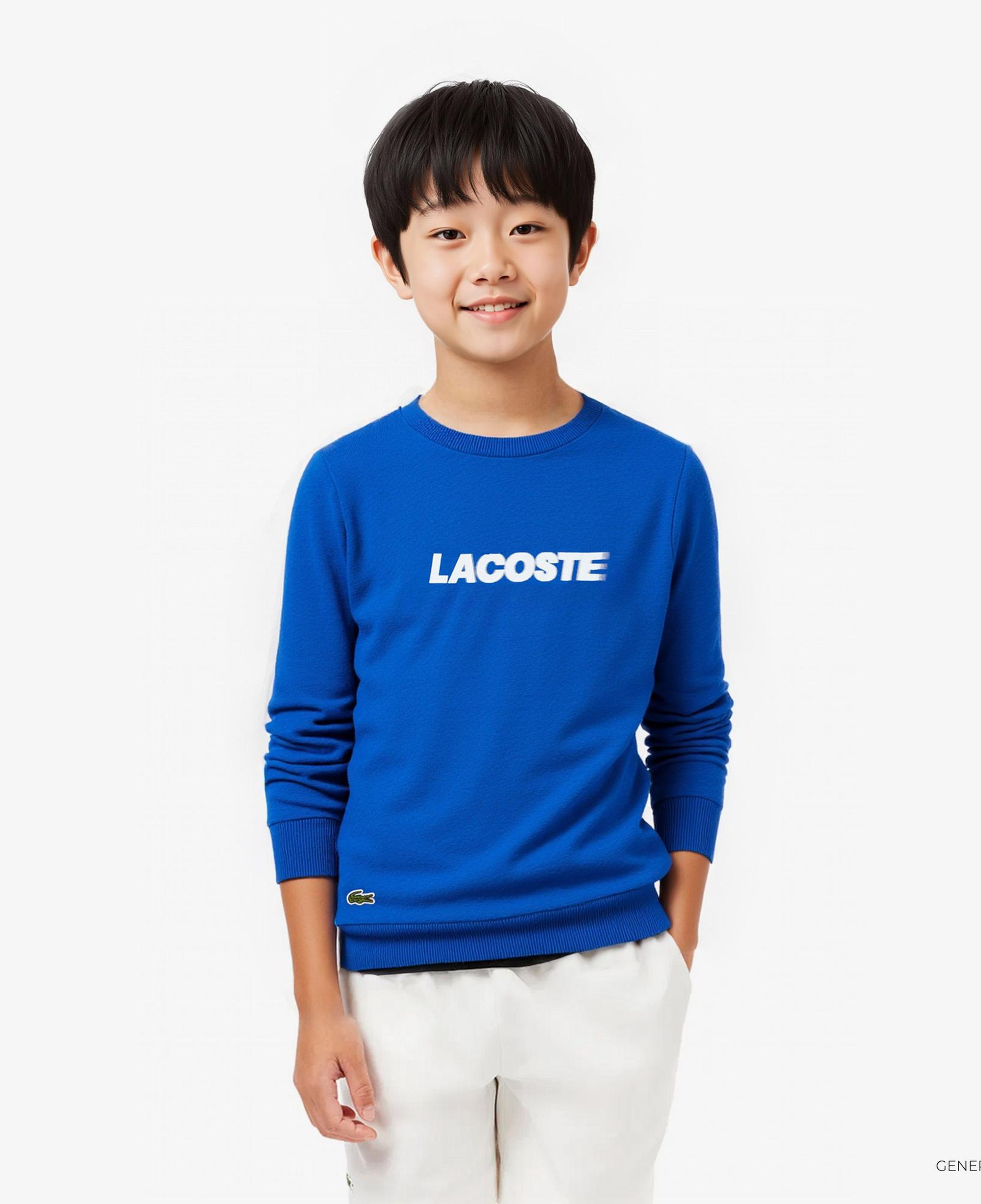 Lacoste Erkek Çocuk Baskılı Mavi Sweatshirt