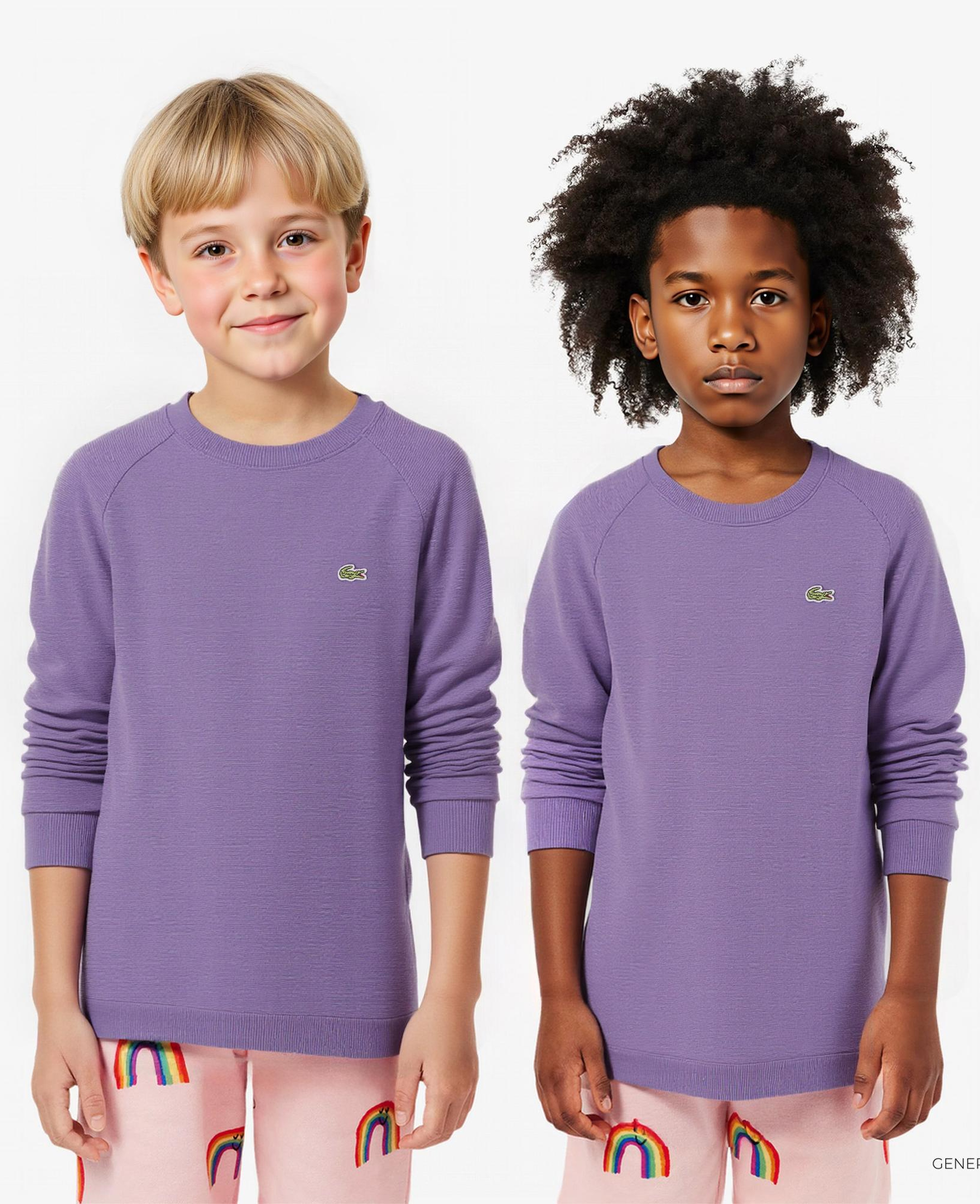 Lacoste Çocuk Bisiklet Yaka Mor Sweatshirt