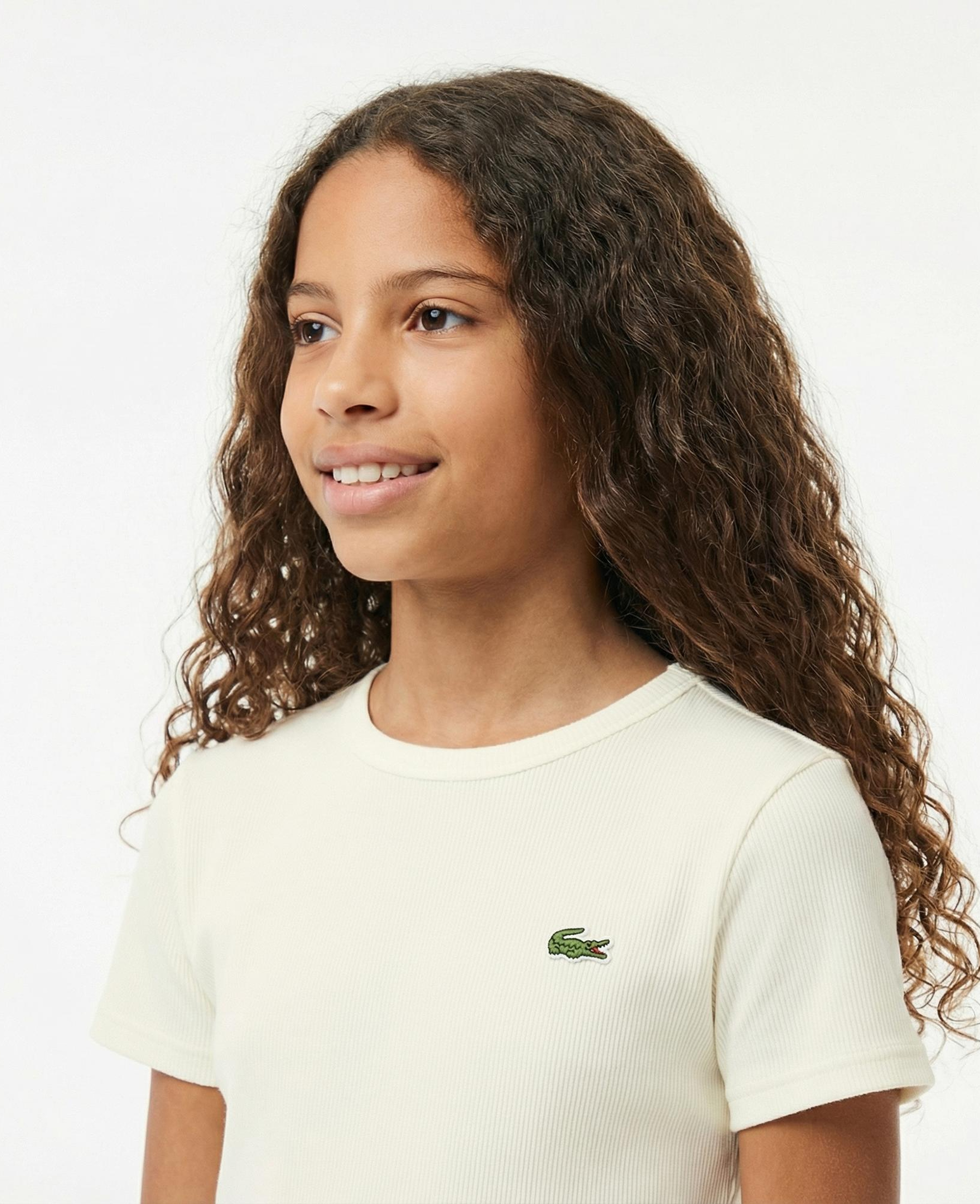 Lacoste Çocuk Bisiklet Yaka Beyaz T-Shirt