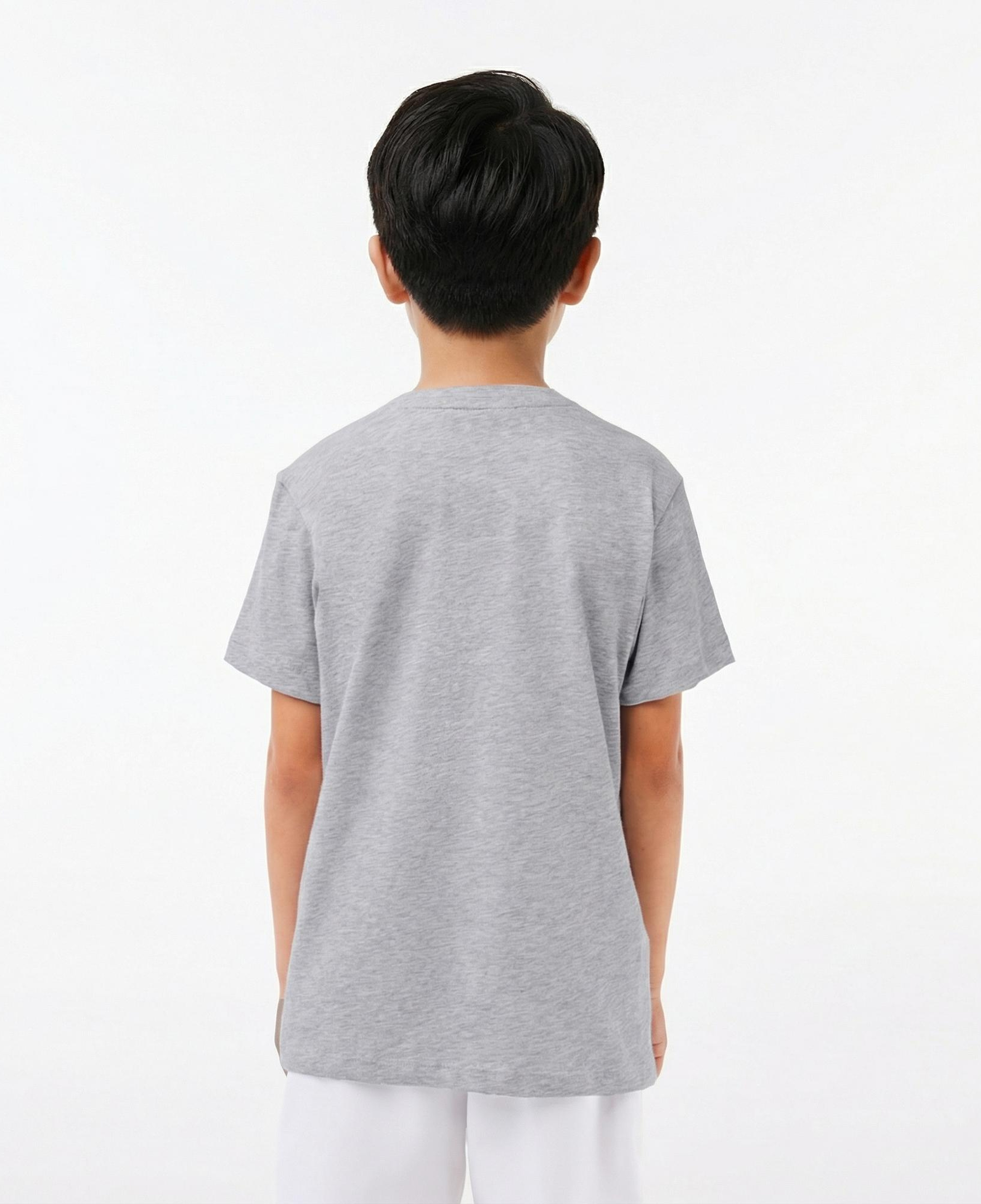 Lacoste Erkek Çocuk Bisiklet Yaka Baskılı Gri T-Shirt