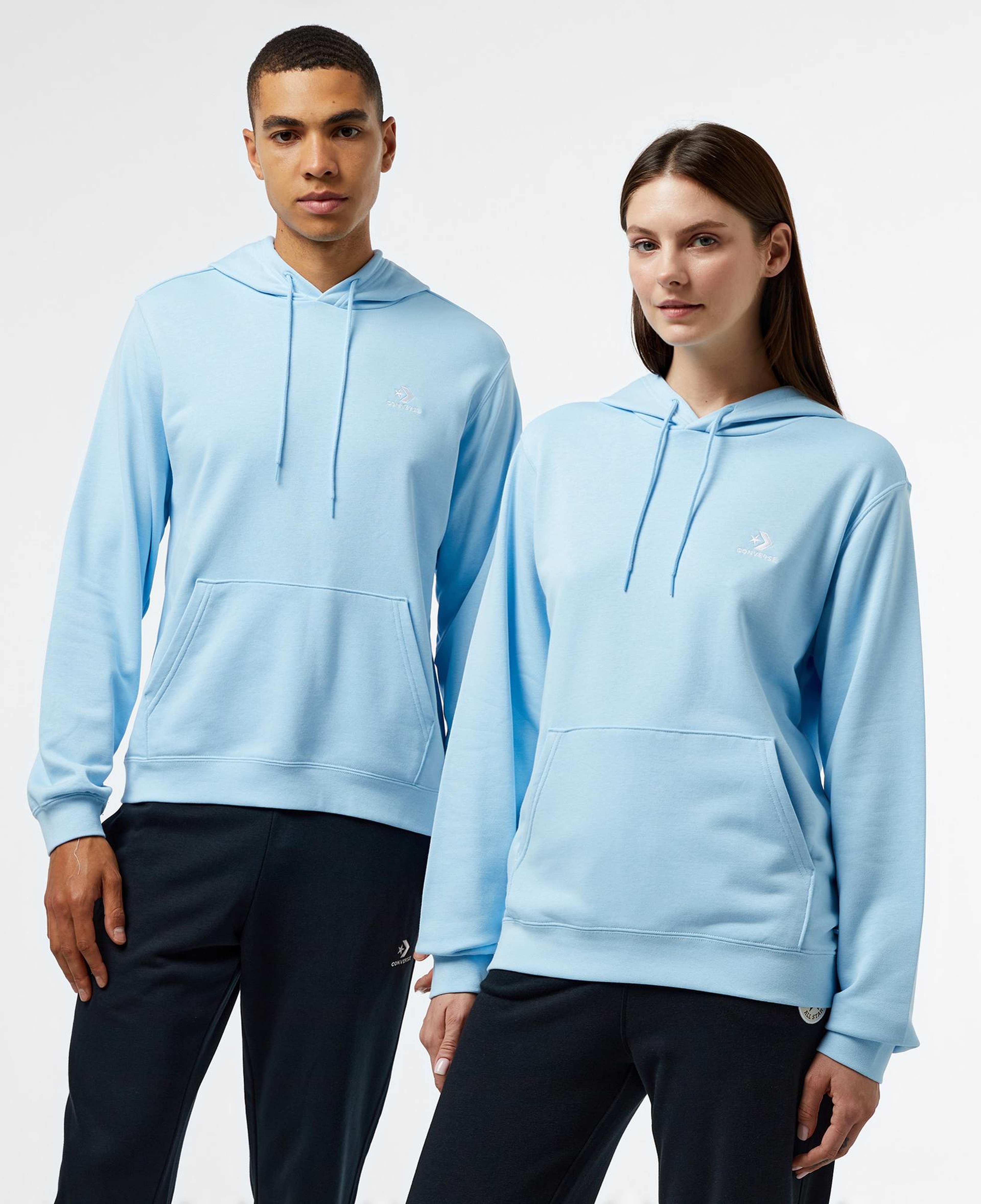 Converse Go-To Unisex Kapüşonlu Mavi Hoodie